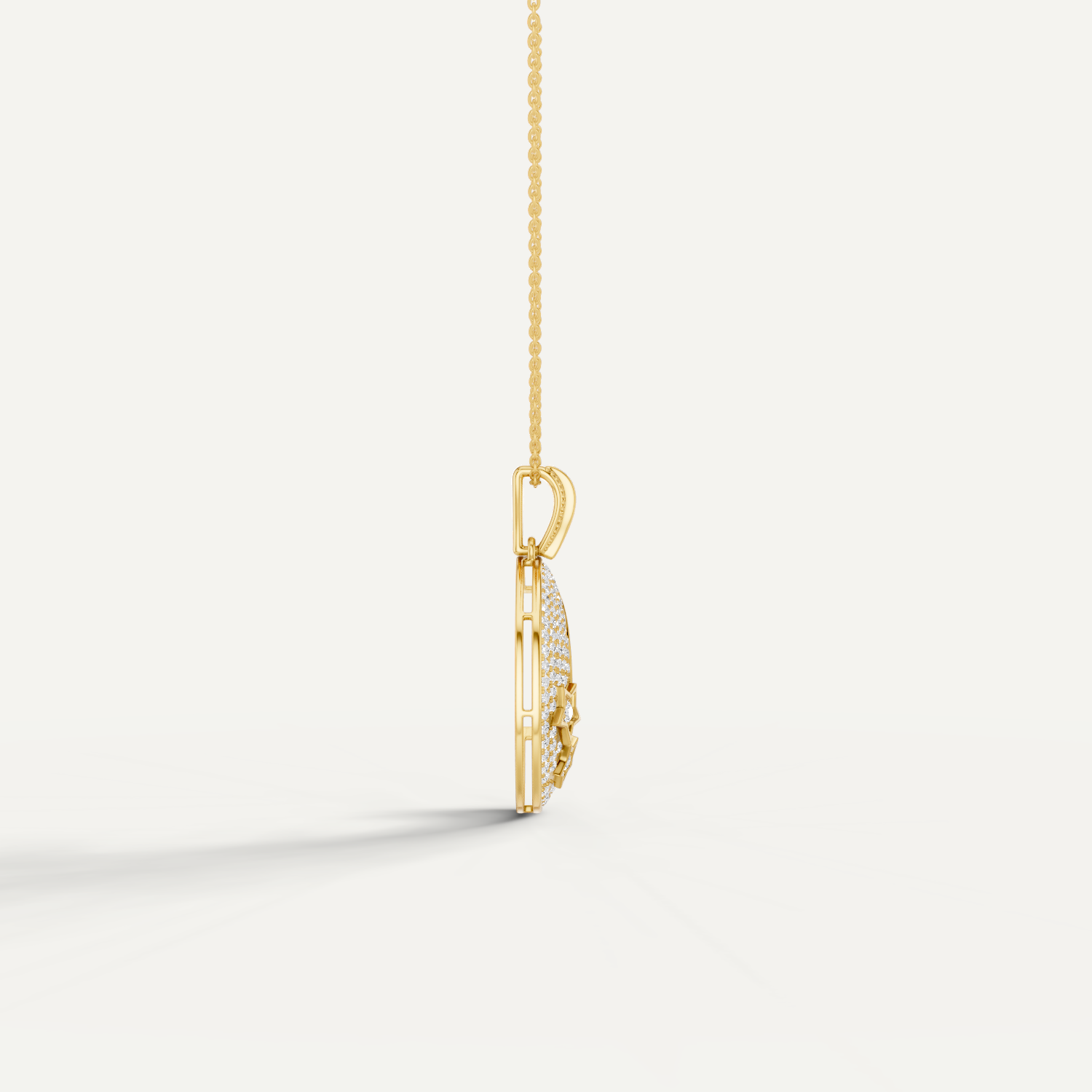 Luna, Moon Pendant in 18K Yellow Gold