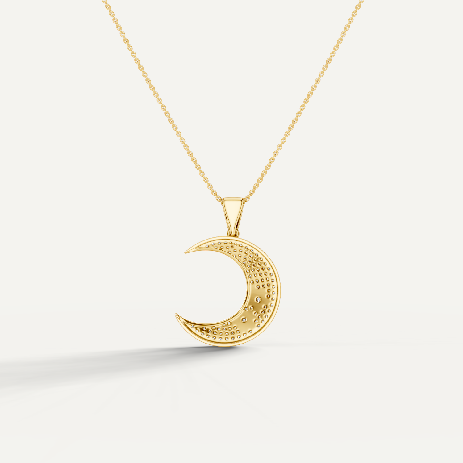 Luna, Moon Pendant in 18K Yellow Gold