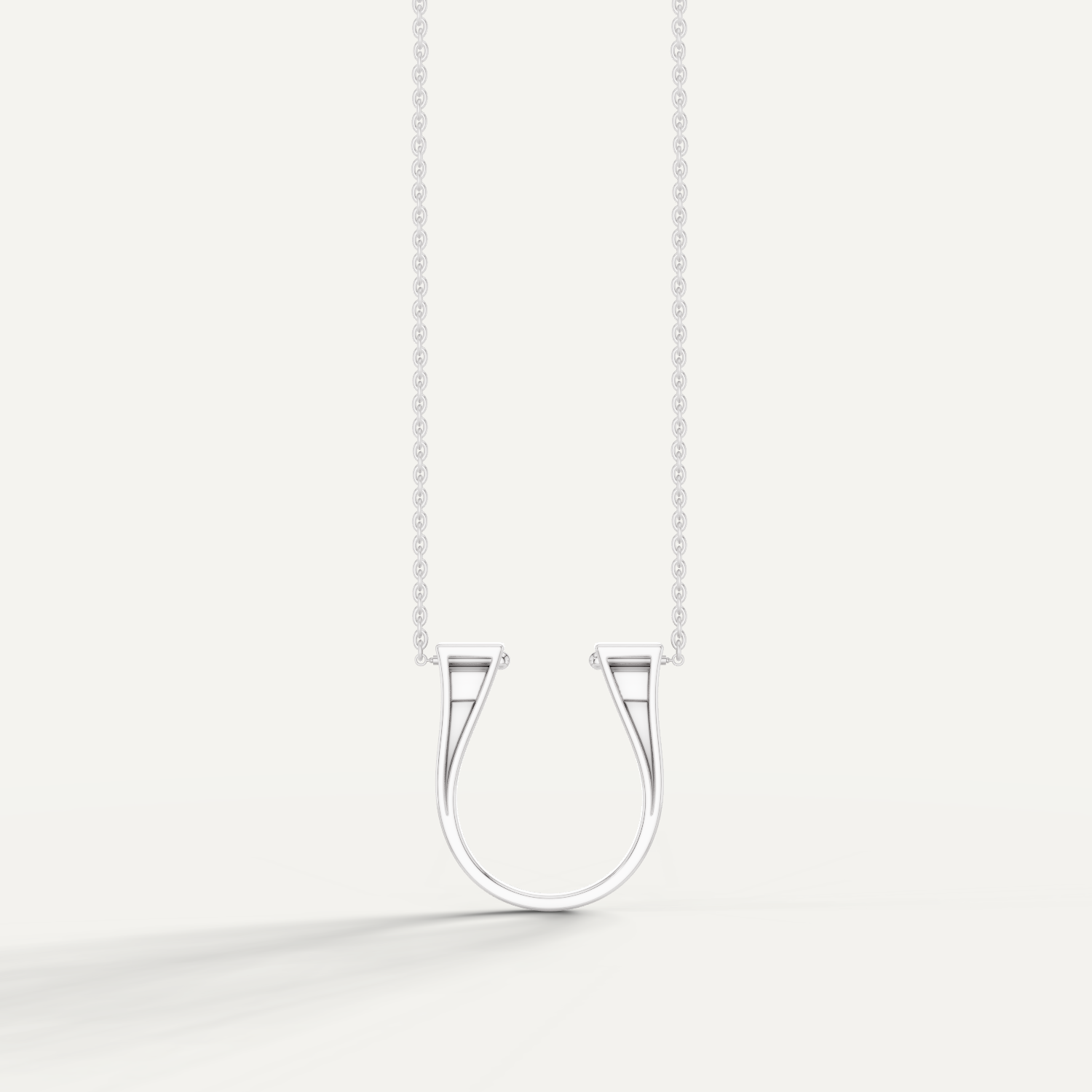 Lightspur, Horseshoe Pendant in 18K White Gold