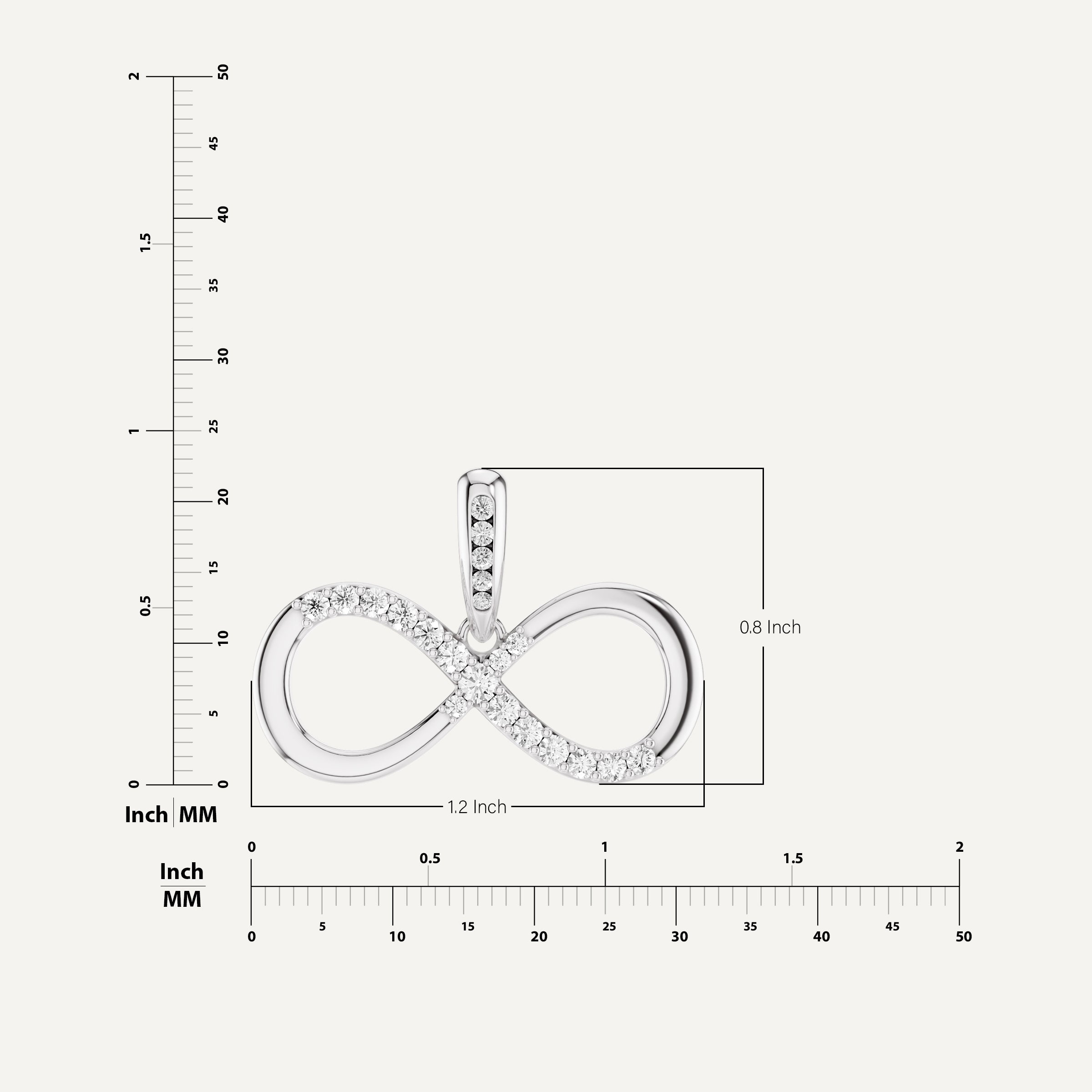 Eternia, Infinity Pendant in 14K White Gold