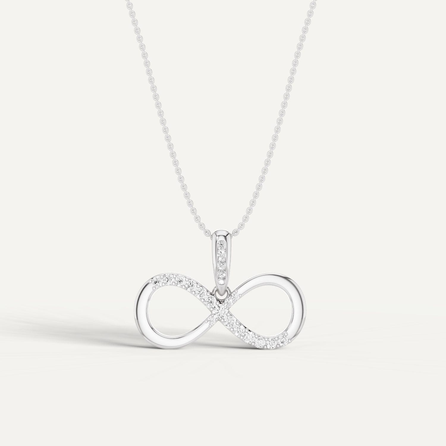 Eternia, Infinity Pendant in 18K White Gold