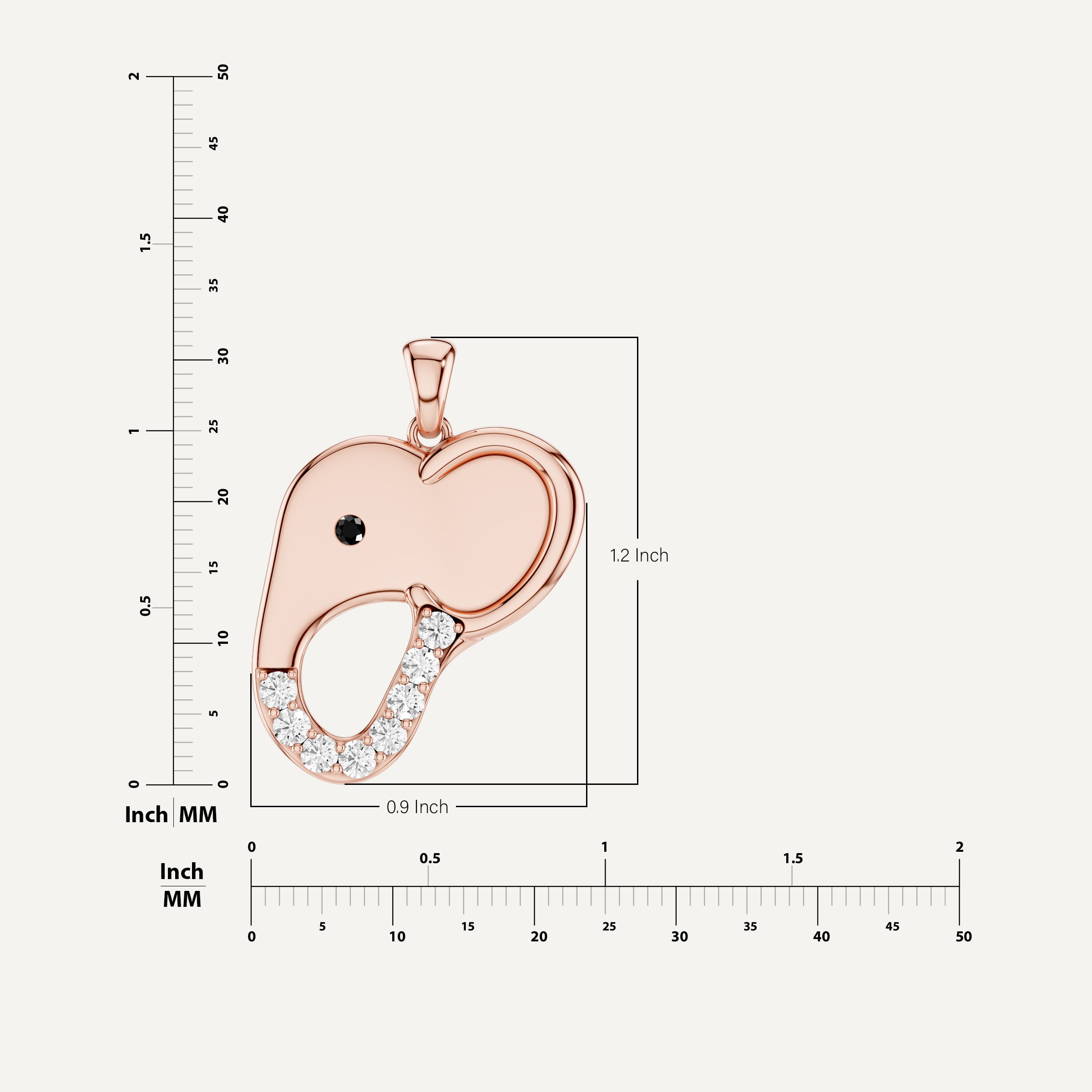 Elli, Elephant Pendant in 18K Rose Gold