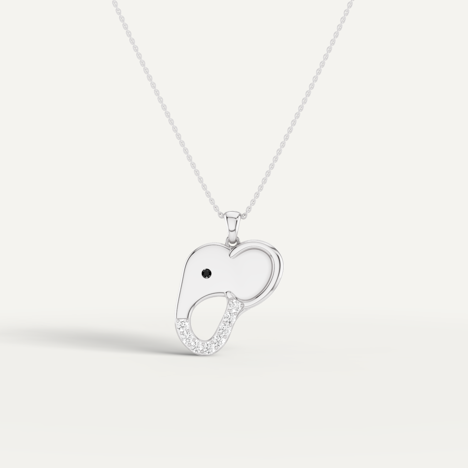 Elli, Elephant Pendant in 18K White Gold