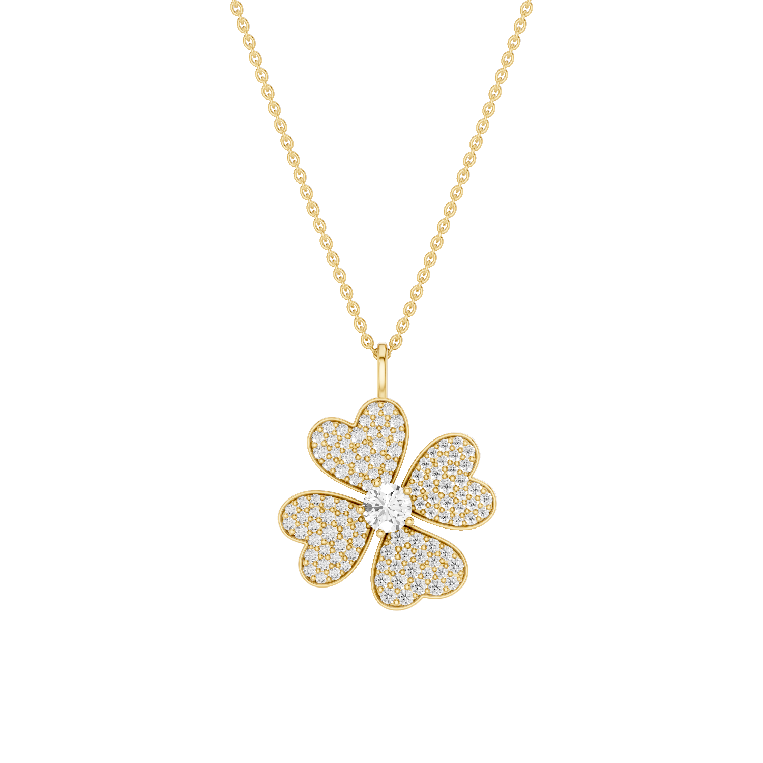 Lustre, Clover Leaf Pendant, Gold