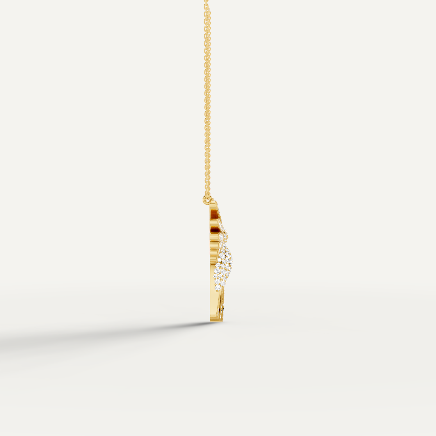 Winged Luck, Hummingbird Pendant in 14K Yellow Gold