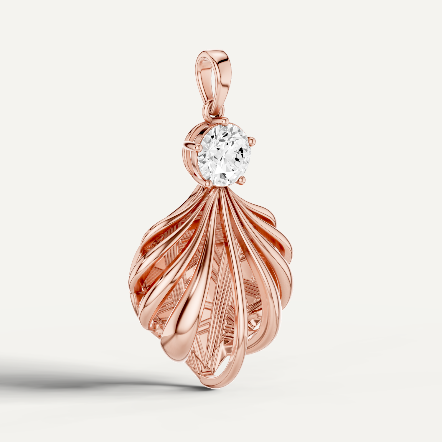 Shelly, Sea Shell Pendant in 14K Rose Gold