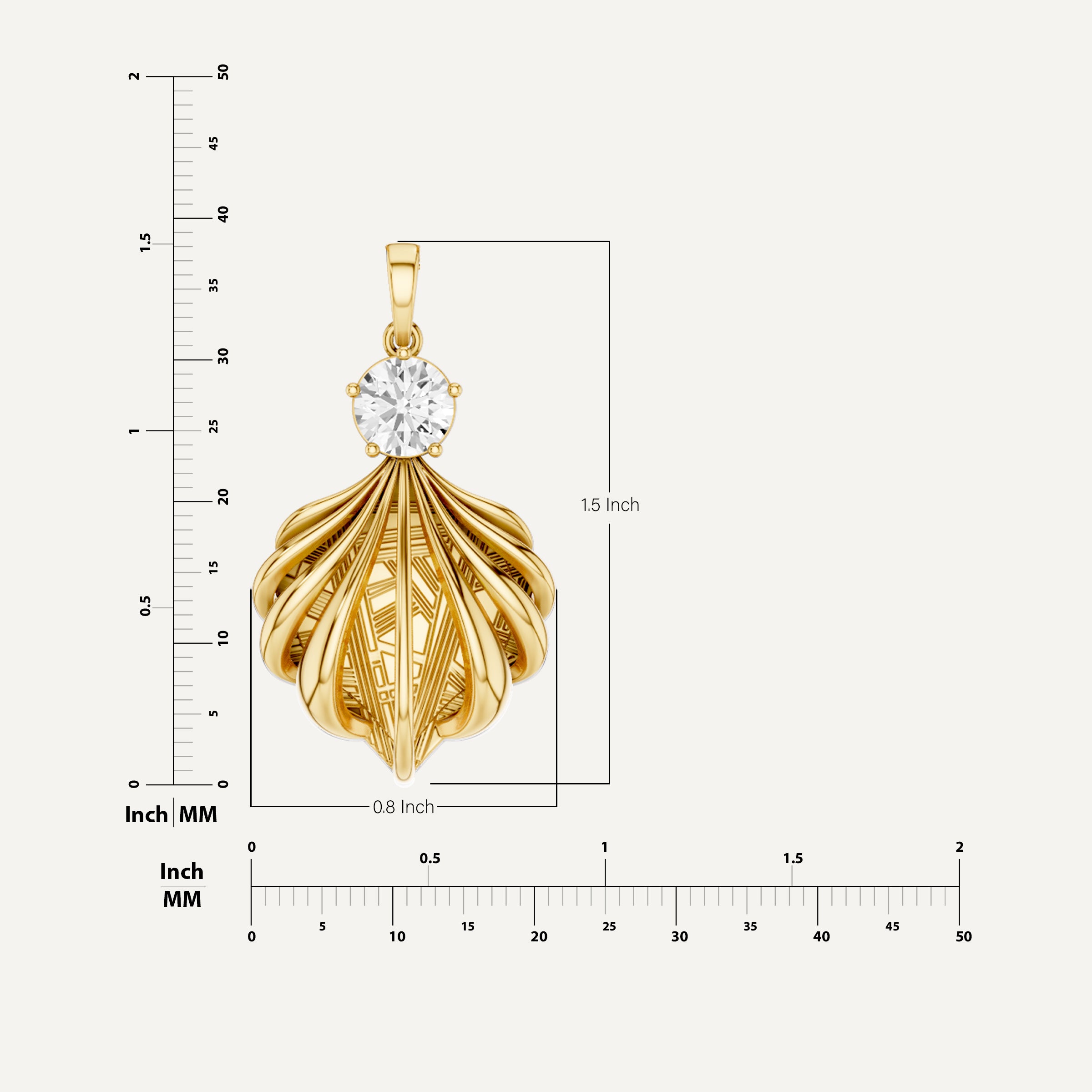 Shelly, Sea Shell Pendant in 14K Yellow Gold