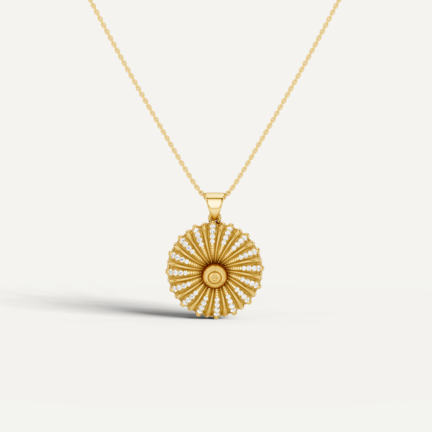 Marbella, Sea Shell Pendant in 14K Yellow Gold