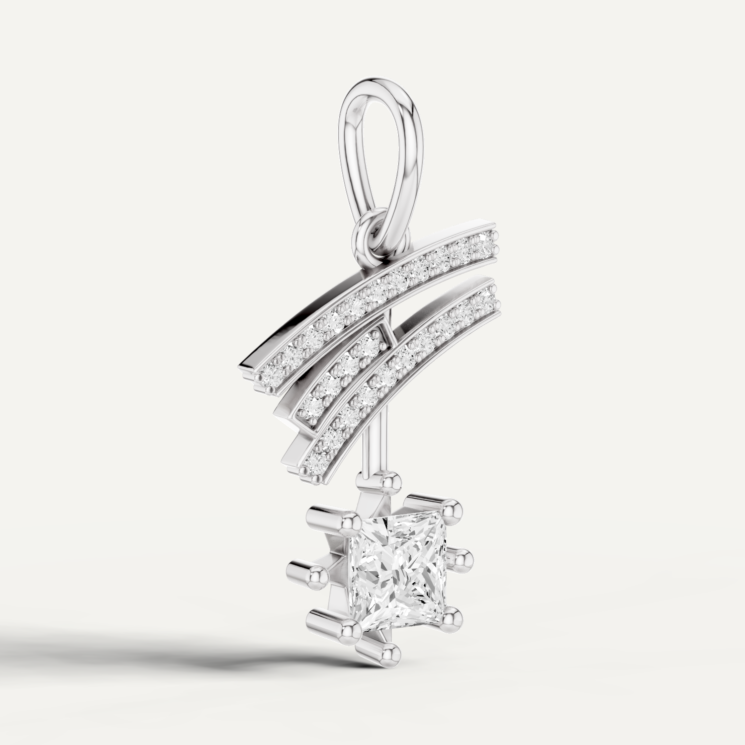Stellar, Shooting Star Pendant in 18K White Gold