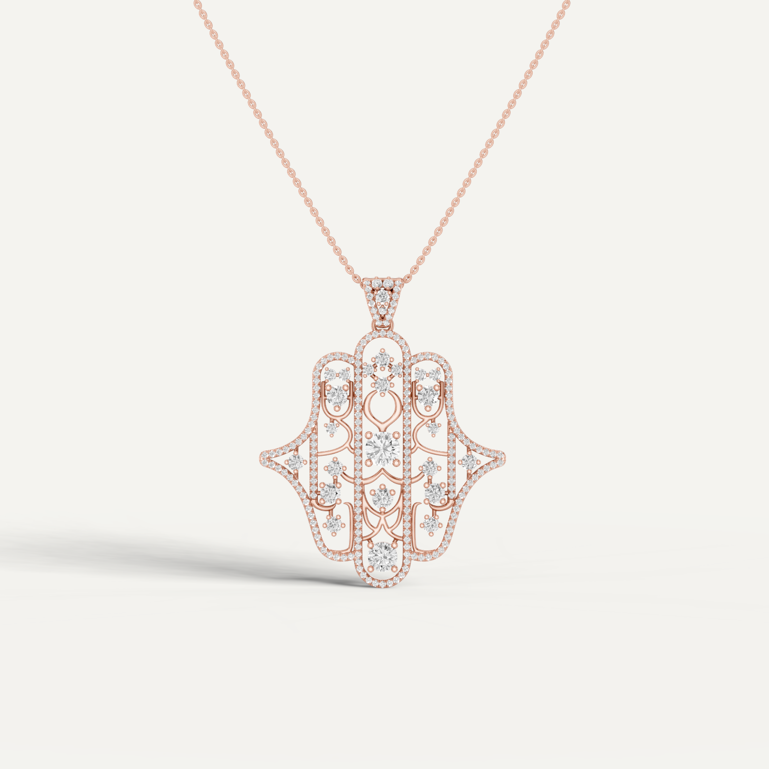 Amuletto, Hamsa Hand Pendant in 18K Rose Gold