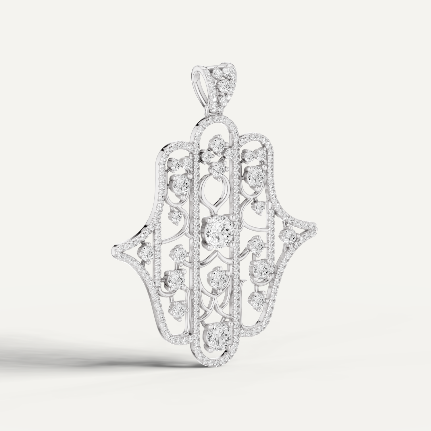 Amuletto, Hamsa Hand Pendant in 14K White Gold