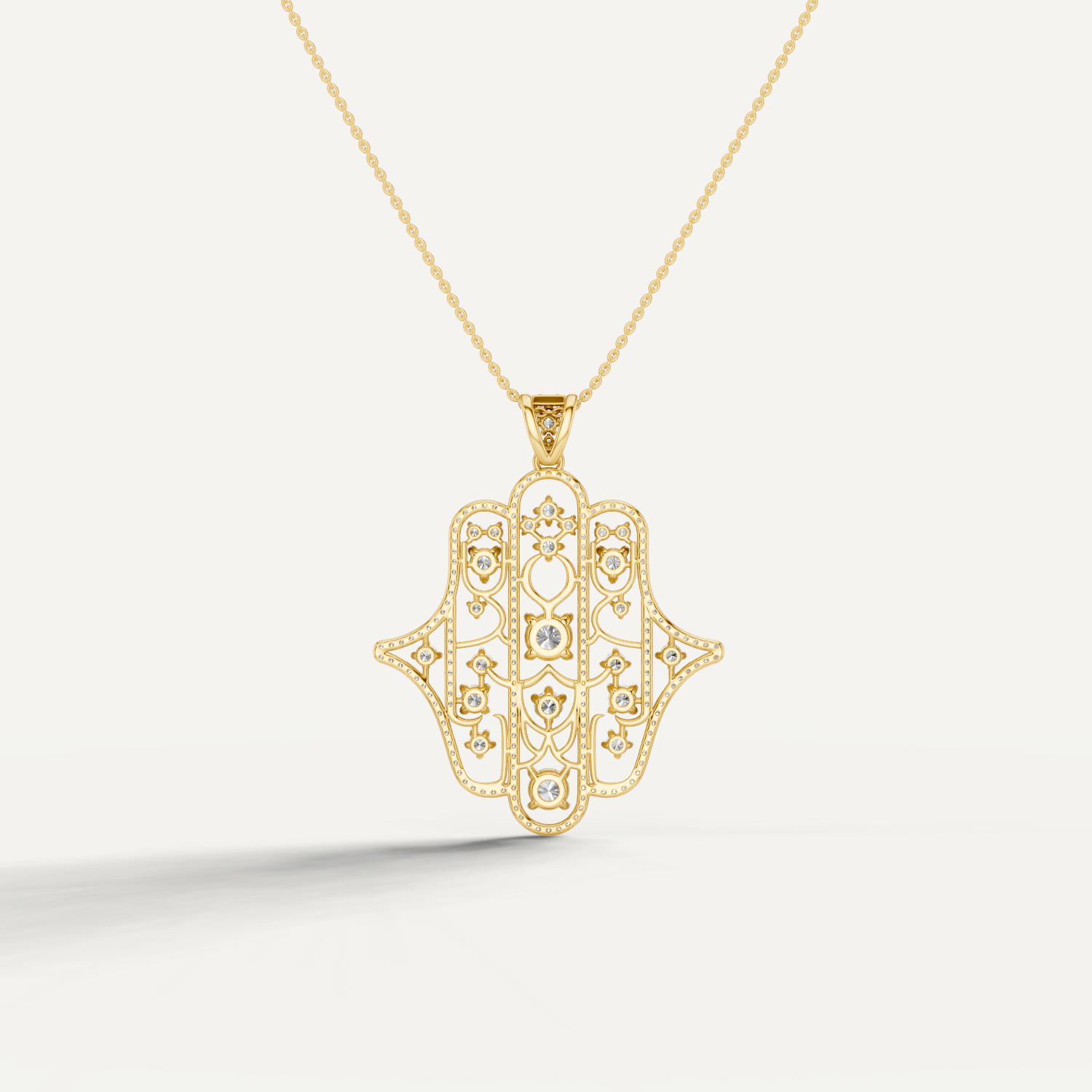 Amuletto, Hamsa Hand Pendant in 14K Yellow Gold
