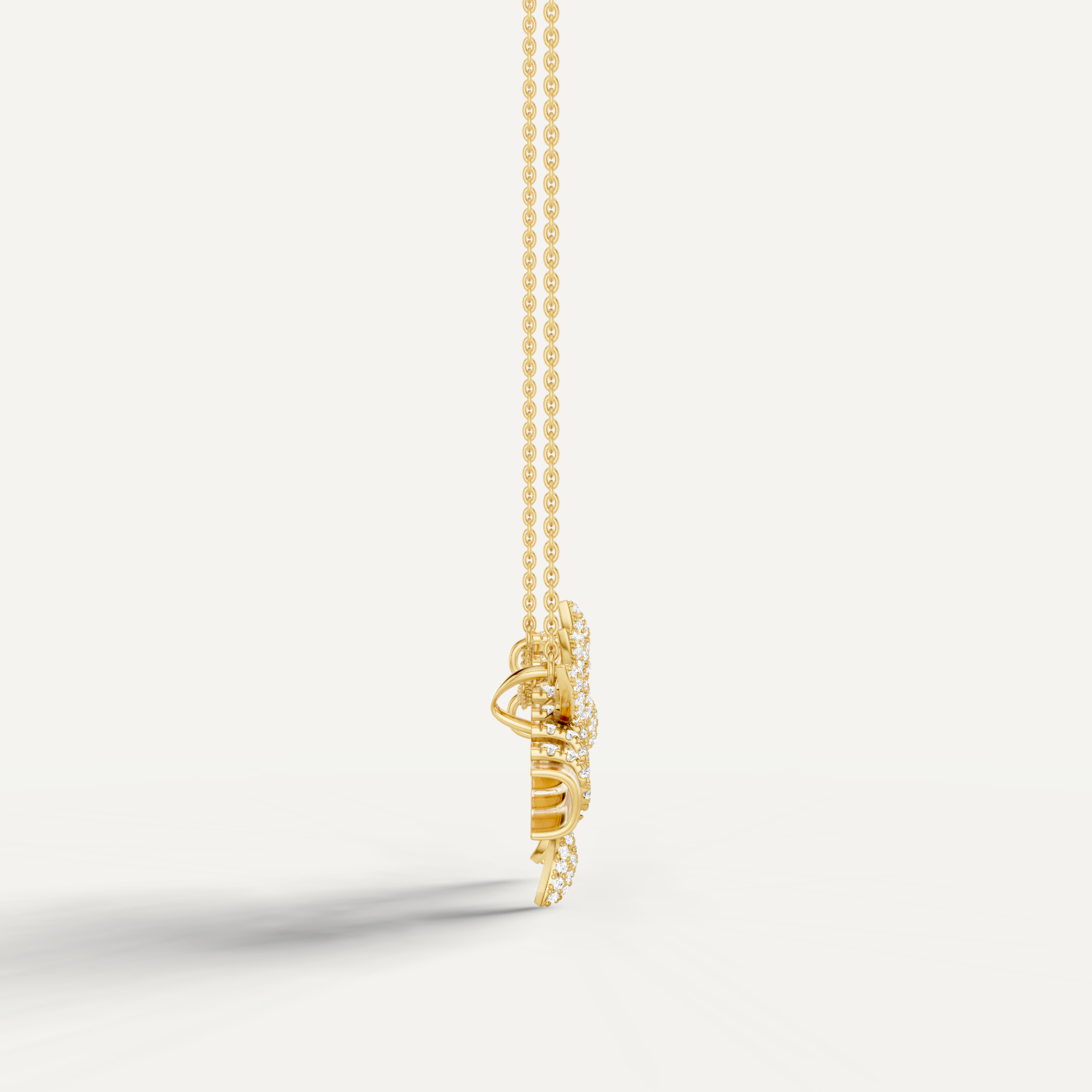 Flutia, Bamboo Pendant in 14K Yellow Gold