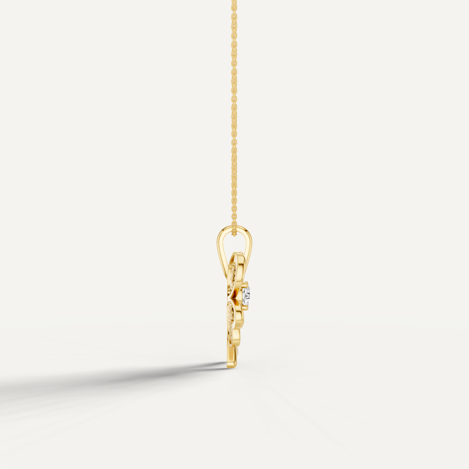 Clovery, Clover Leaf Pendant in 14K Yellow Gold