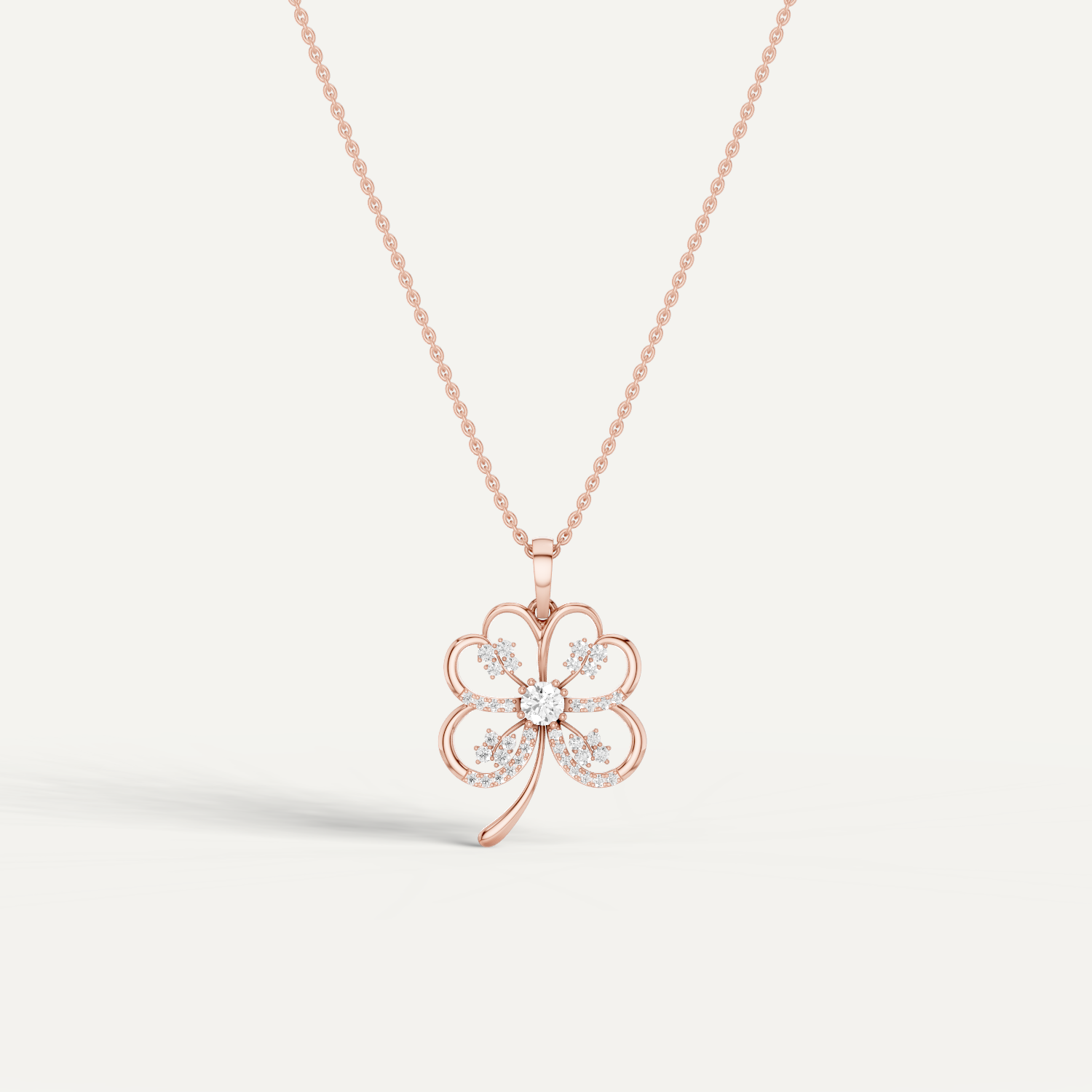 Folia, Clover Leaf Pendant in 14K Rose Gold