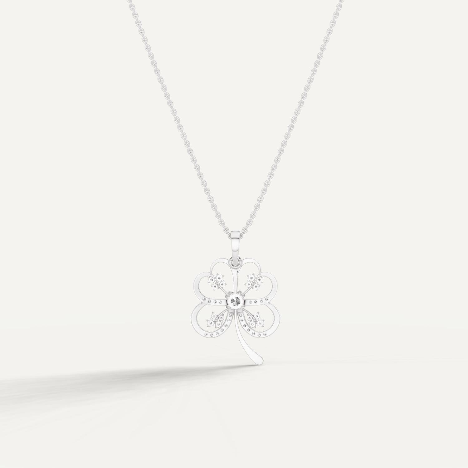 Folia, Clover Leaf Pendant in 14K White Gold