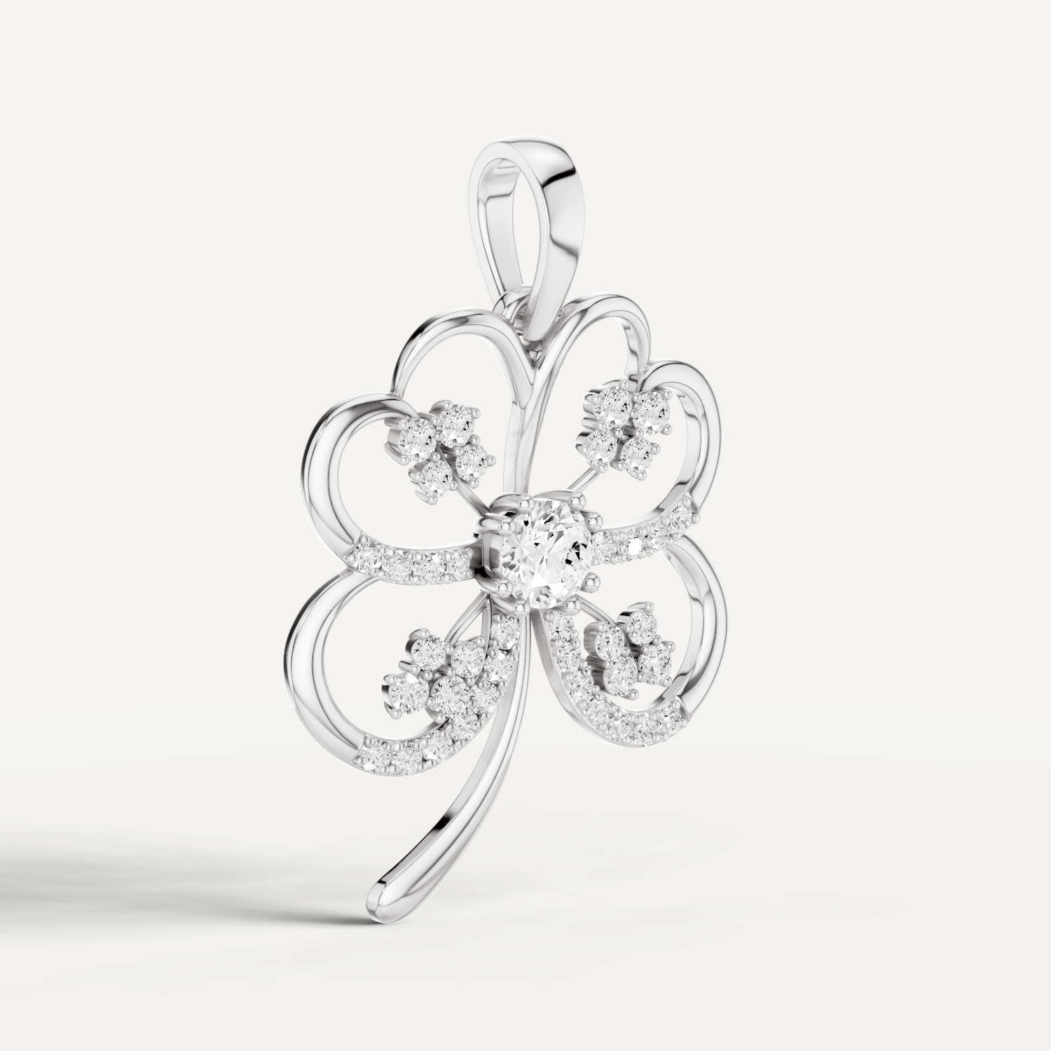 Folia, Clover Leaf Pendant in 14K White Gold