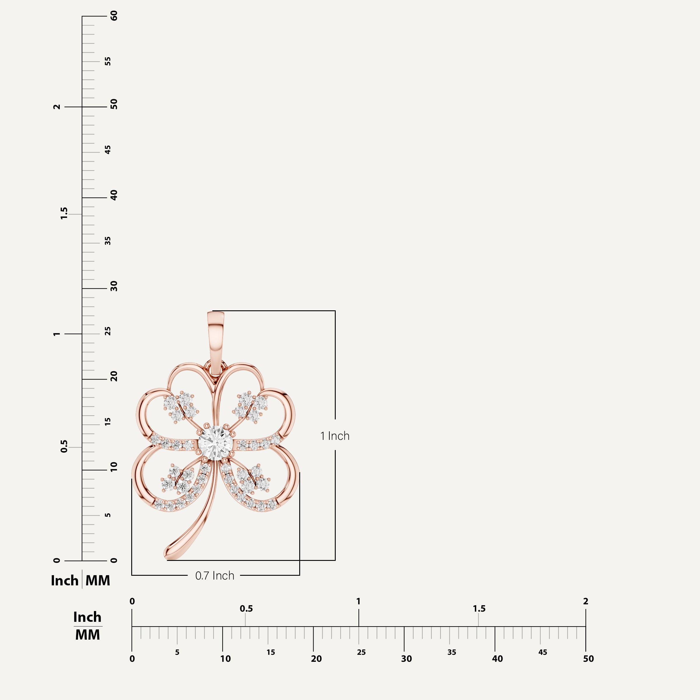 Folia, Clover Leaf Pendant in 18K Rose Gold