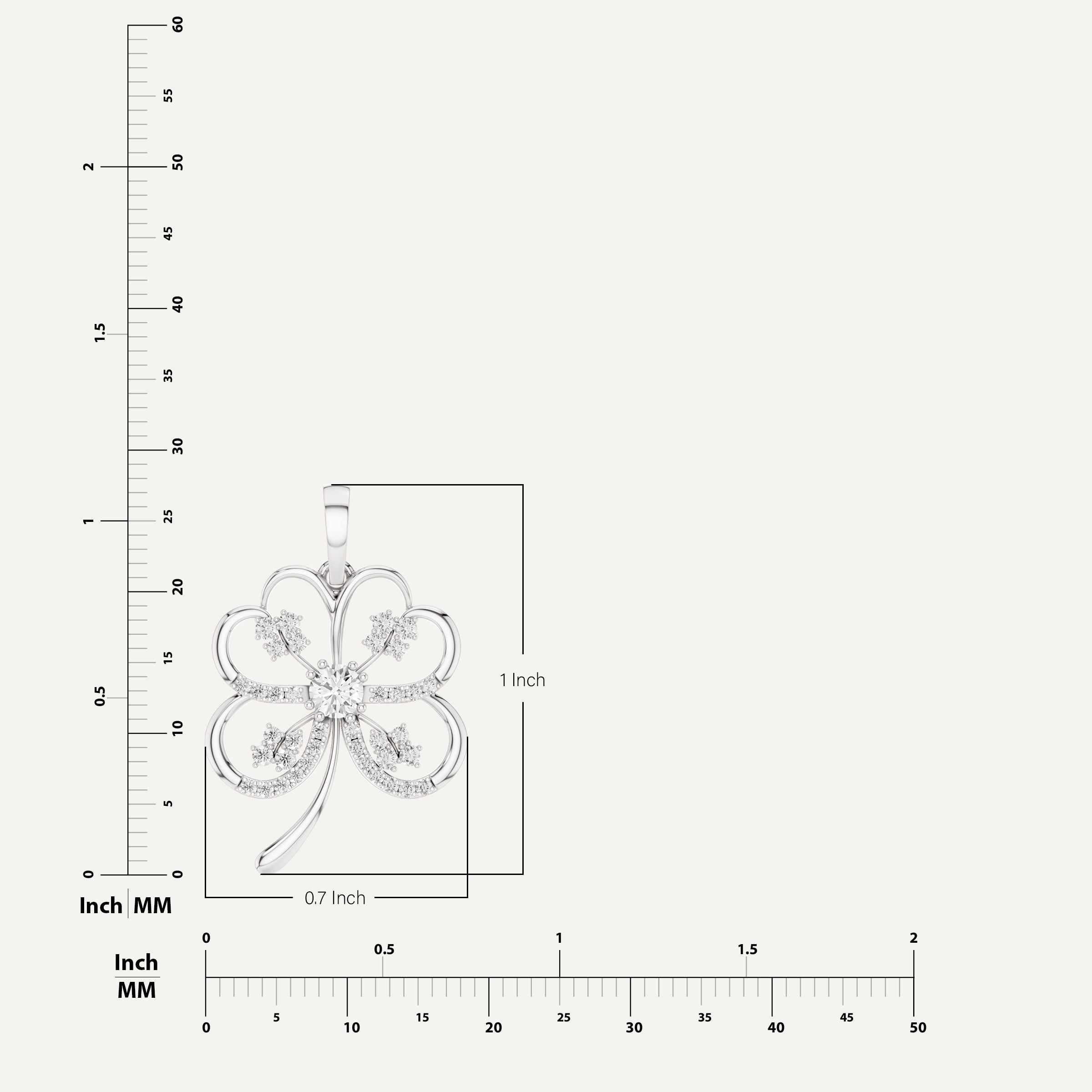 Folia, Clover Leaf Pendant in 18K White Gold