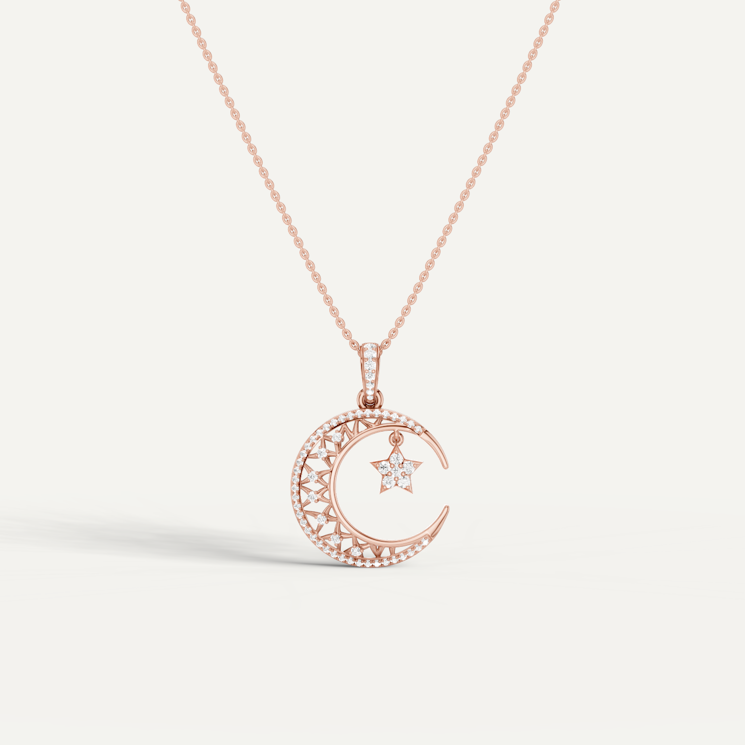 Moonveil, Moon Pendant in 18K Rose Gold