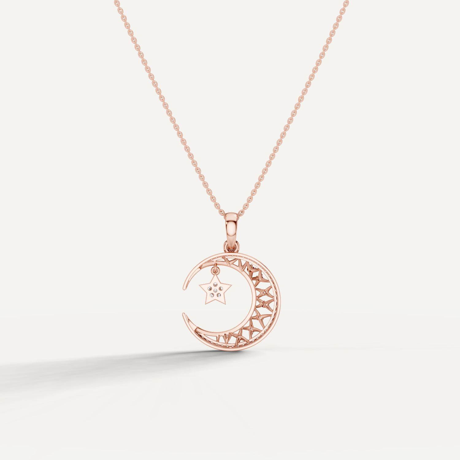 Moonveil, Moon Pendant in 18K Rose Gold