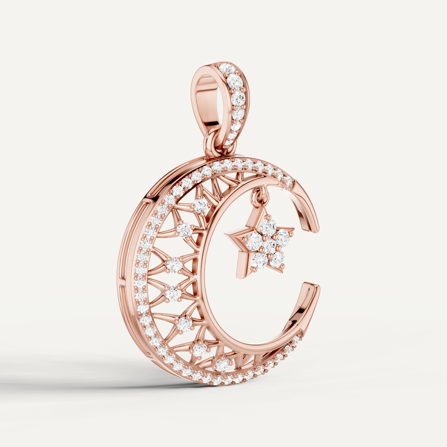 Moonveil, Moon Pendant in 18K Rose Gold