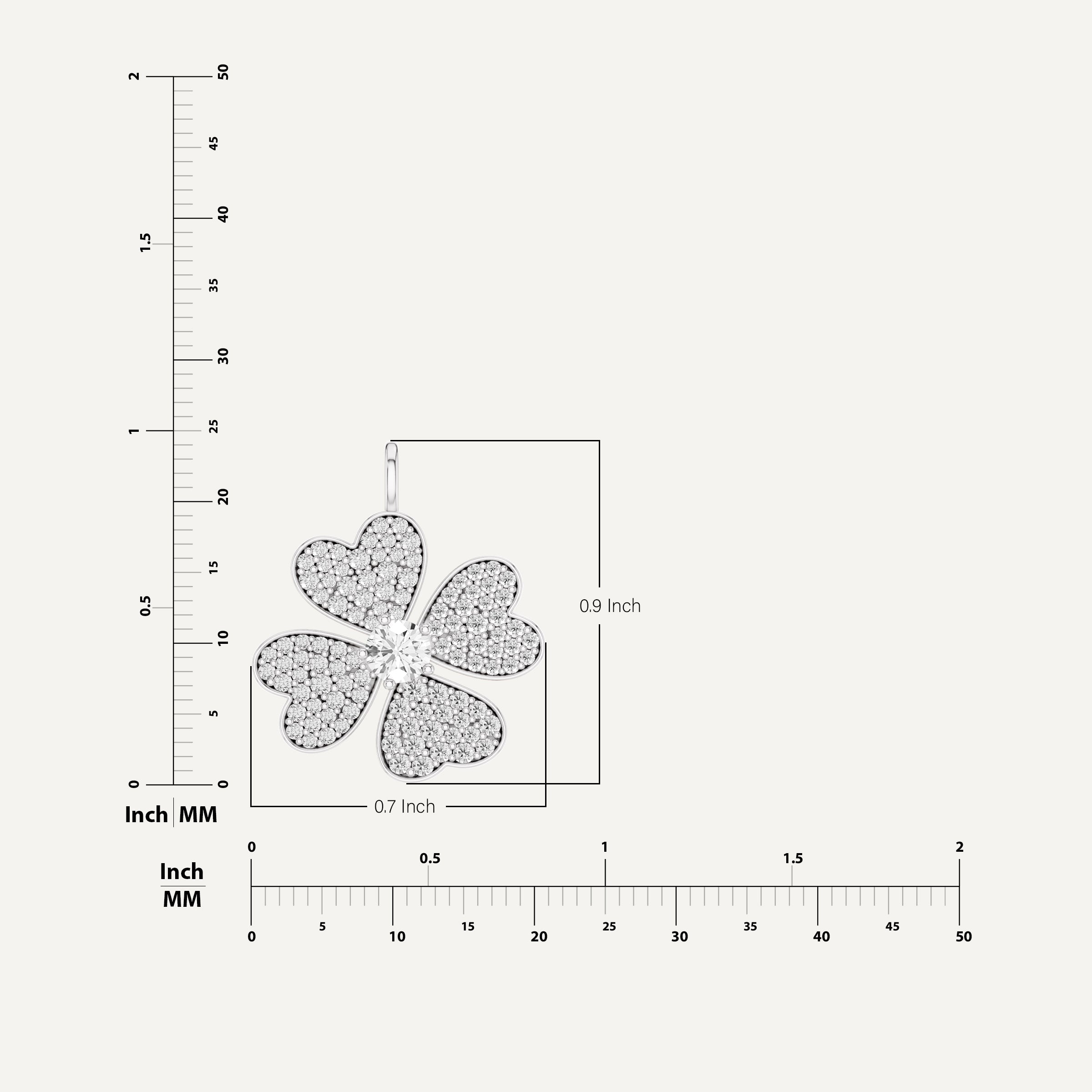 Lustre, Clover Leaf Pendant in 18K White Gold