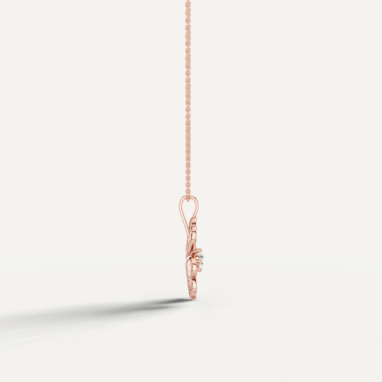 Lustre Clover Leaf Pendant in 14K Rose Gold