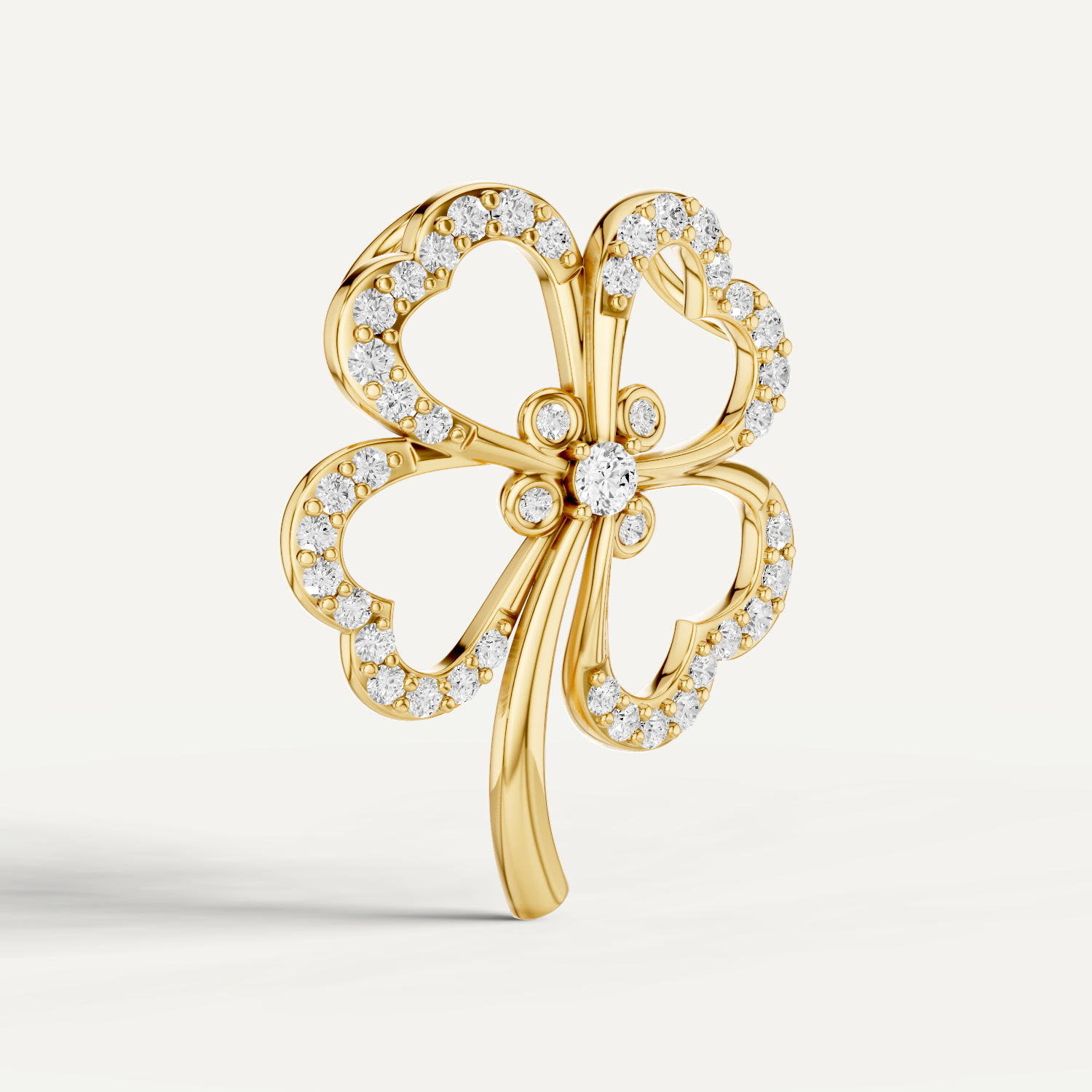 Felicia Clover Leaf Pendant in 18K Yellow Gold