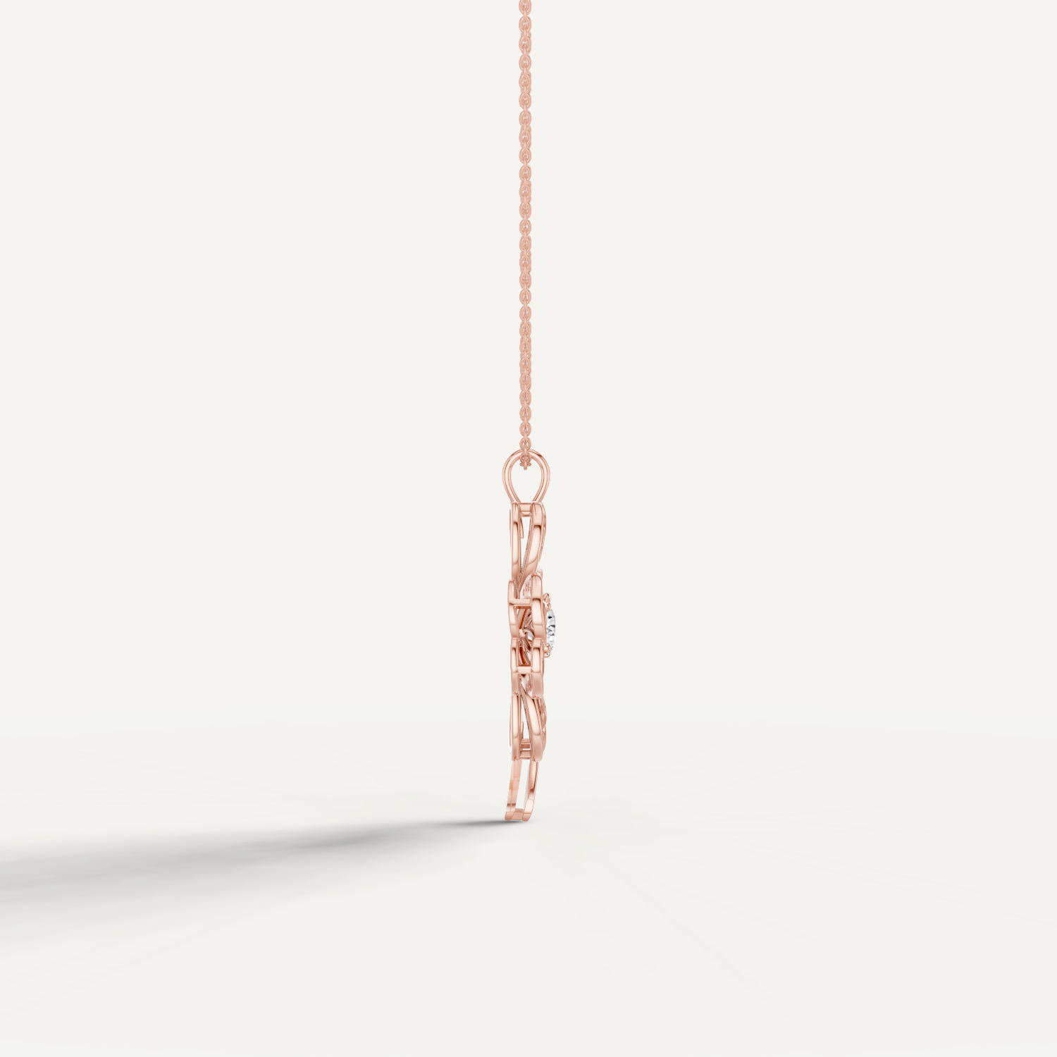 Faery, Clover Leaf Pendant in 18K Rose Gold