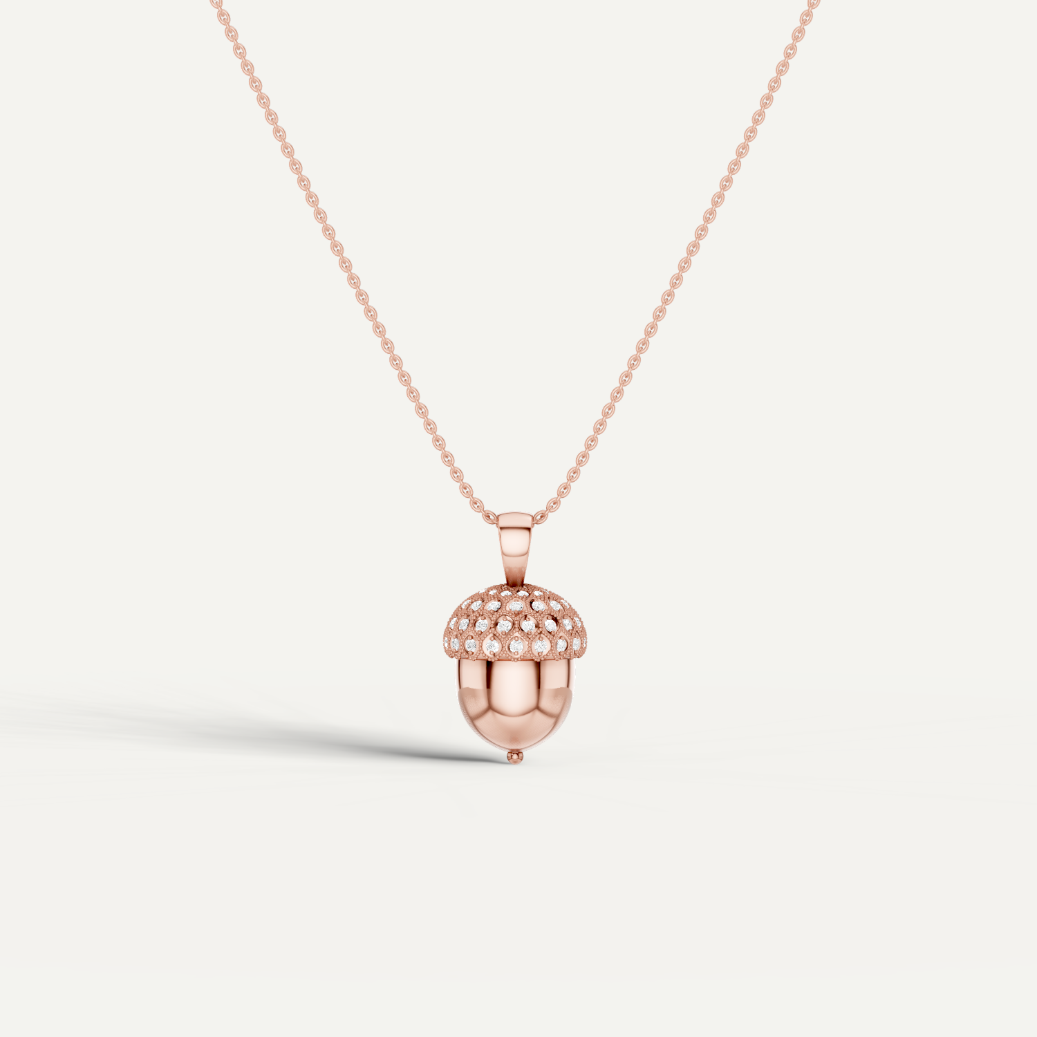 Acornia, Acorn  Pendant in 18K Rose Gold