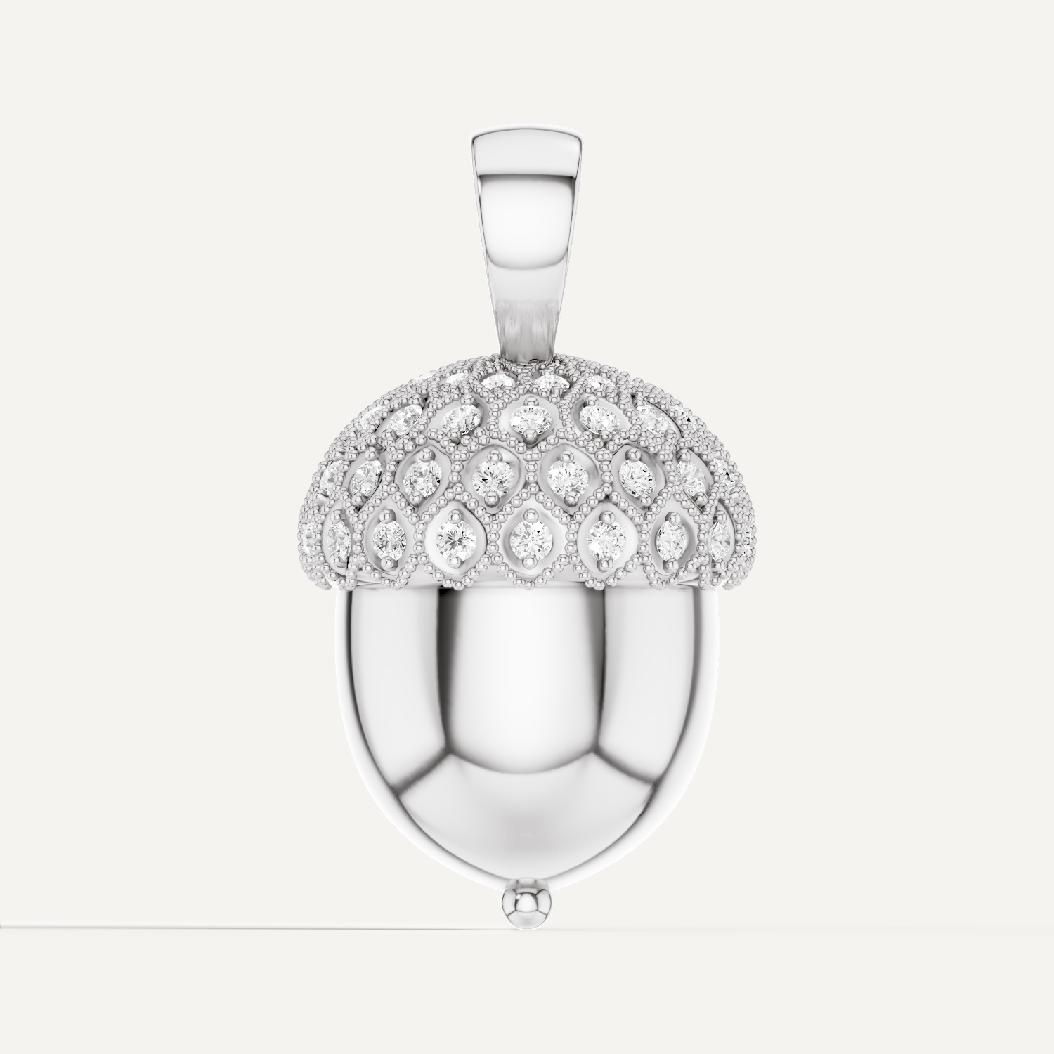 Acornia, Acorn Pendant in 18K White Gold