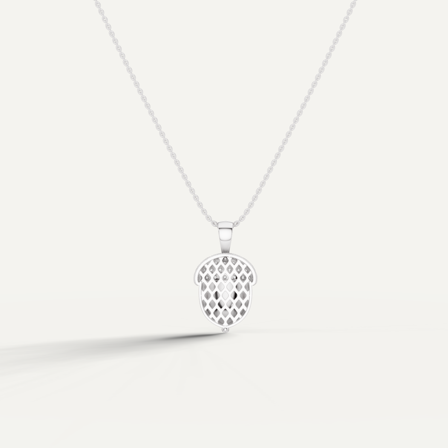 Acornia, Acorn Pendant in 18K White Gold