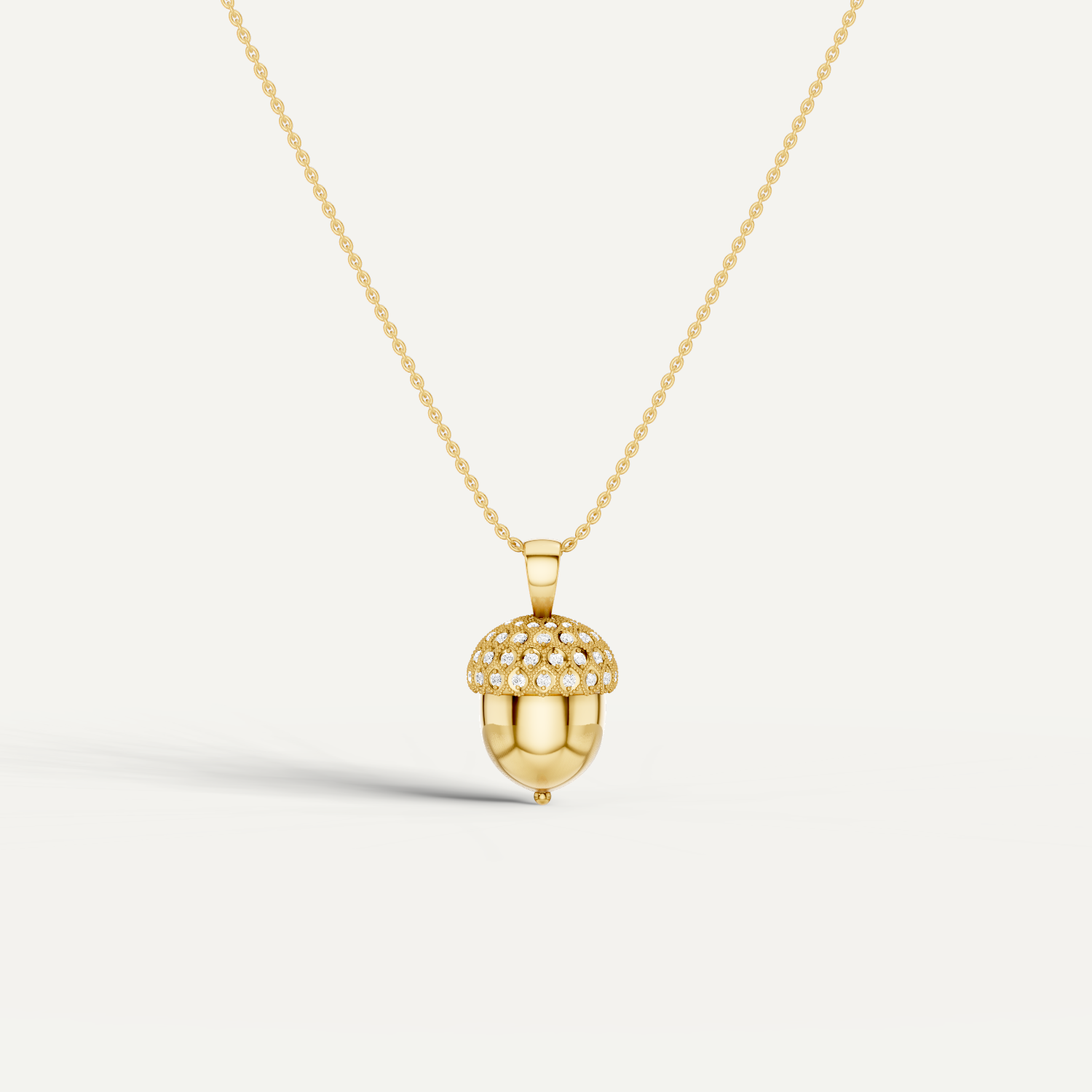 Acornia, Acorn Pendant in 14K Yellow Gold