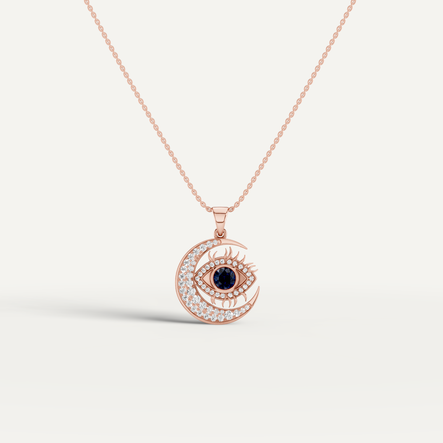 Nazaria, Evil Eye Pendant in 14K Rose Gold