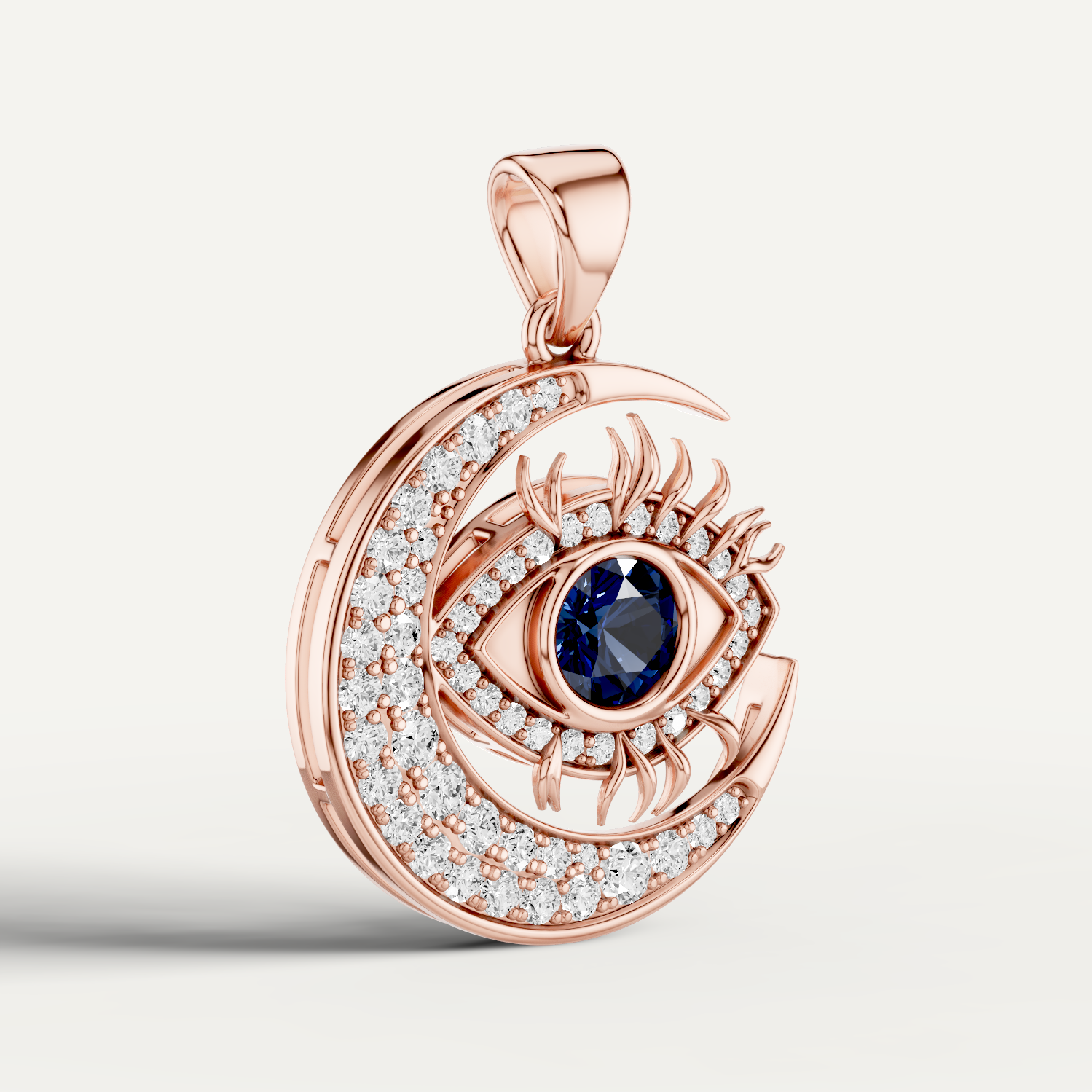 Nazaria, Evil Eye Pendant in 14K Rose Gold