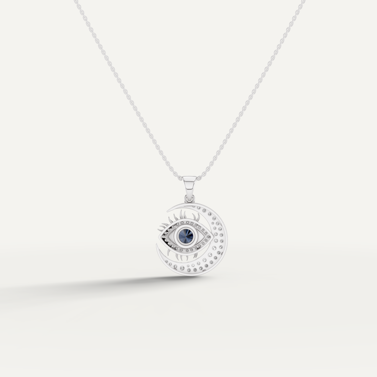 Nazaria, Evil Eye Pendant in 14K White Gold