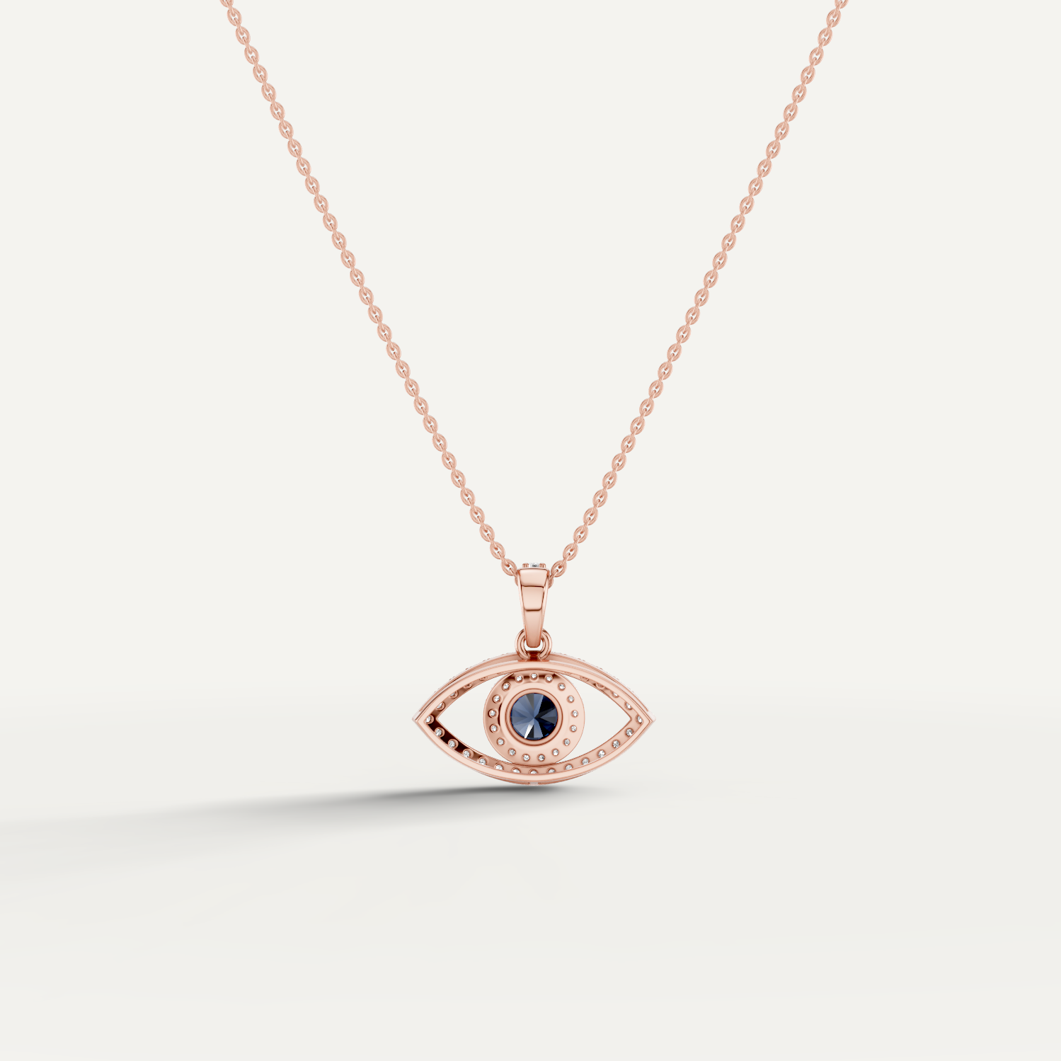 Nocturne, Evil Eye Pendant in 18K Rose Gold