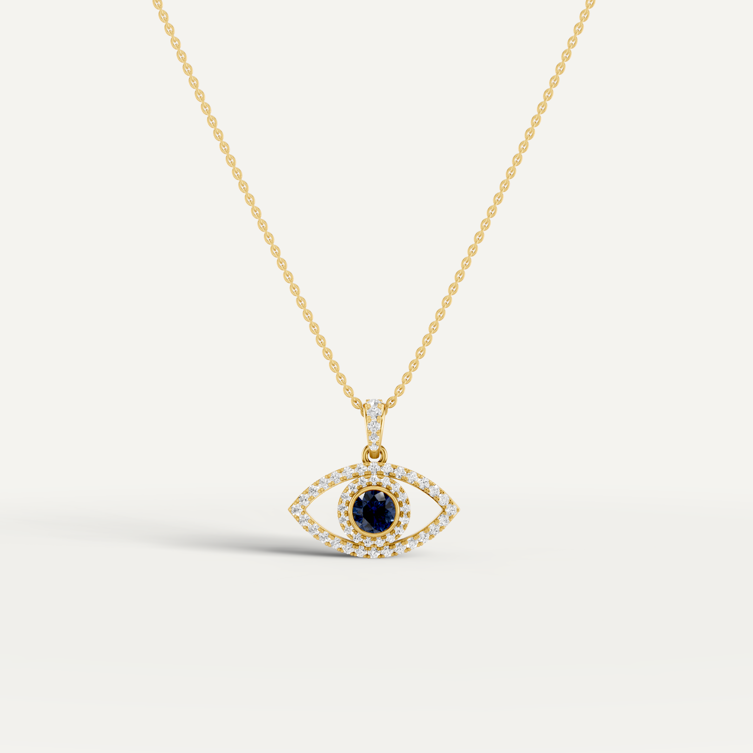 Nocturne, Evil Eye Pendant in 18K Yellow Gold