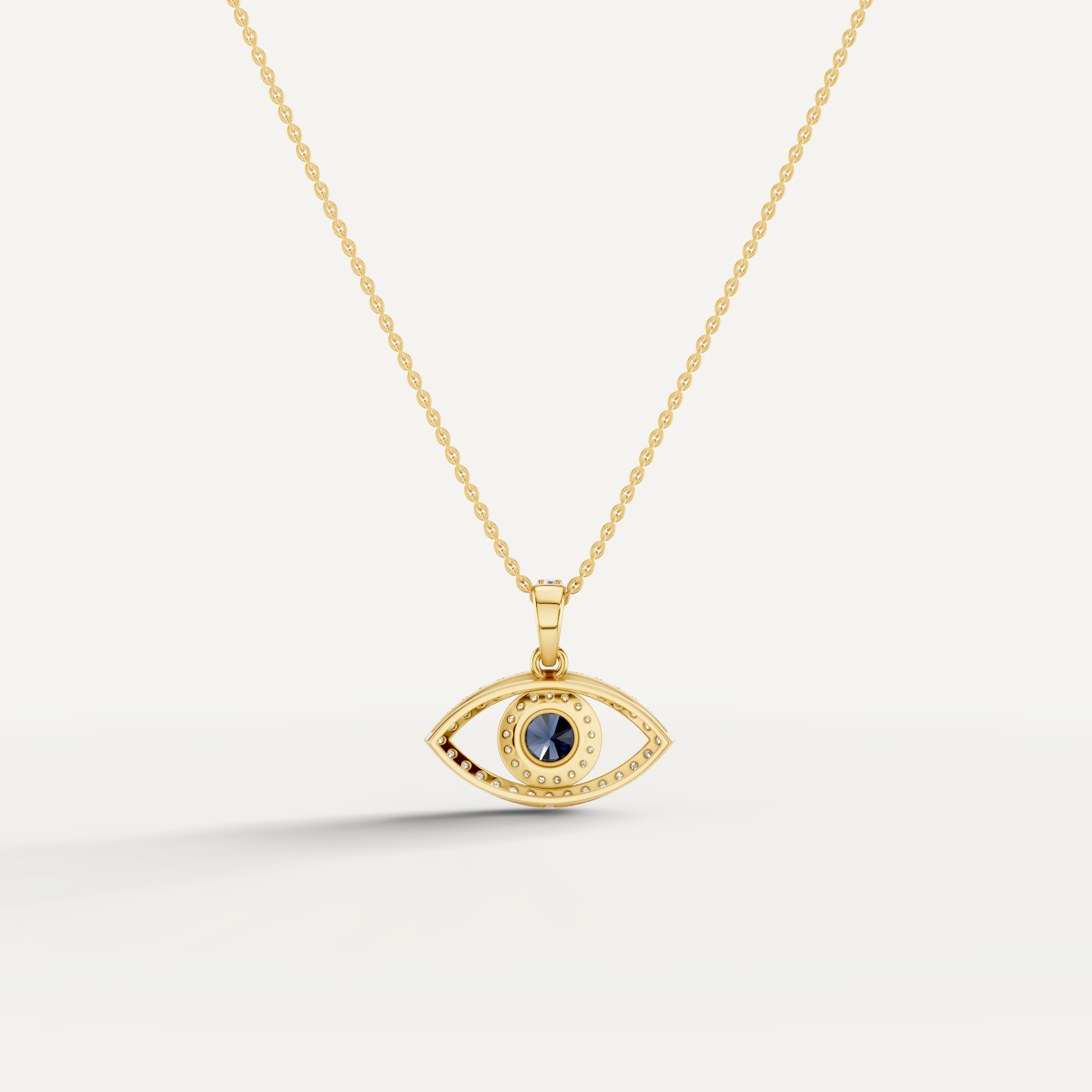 Nocturne, Evil Eye Pendant in 18K Yellow Gold