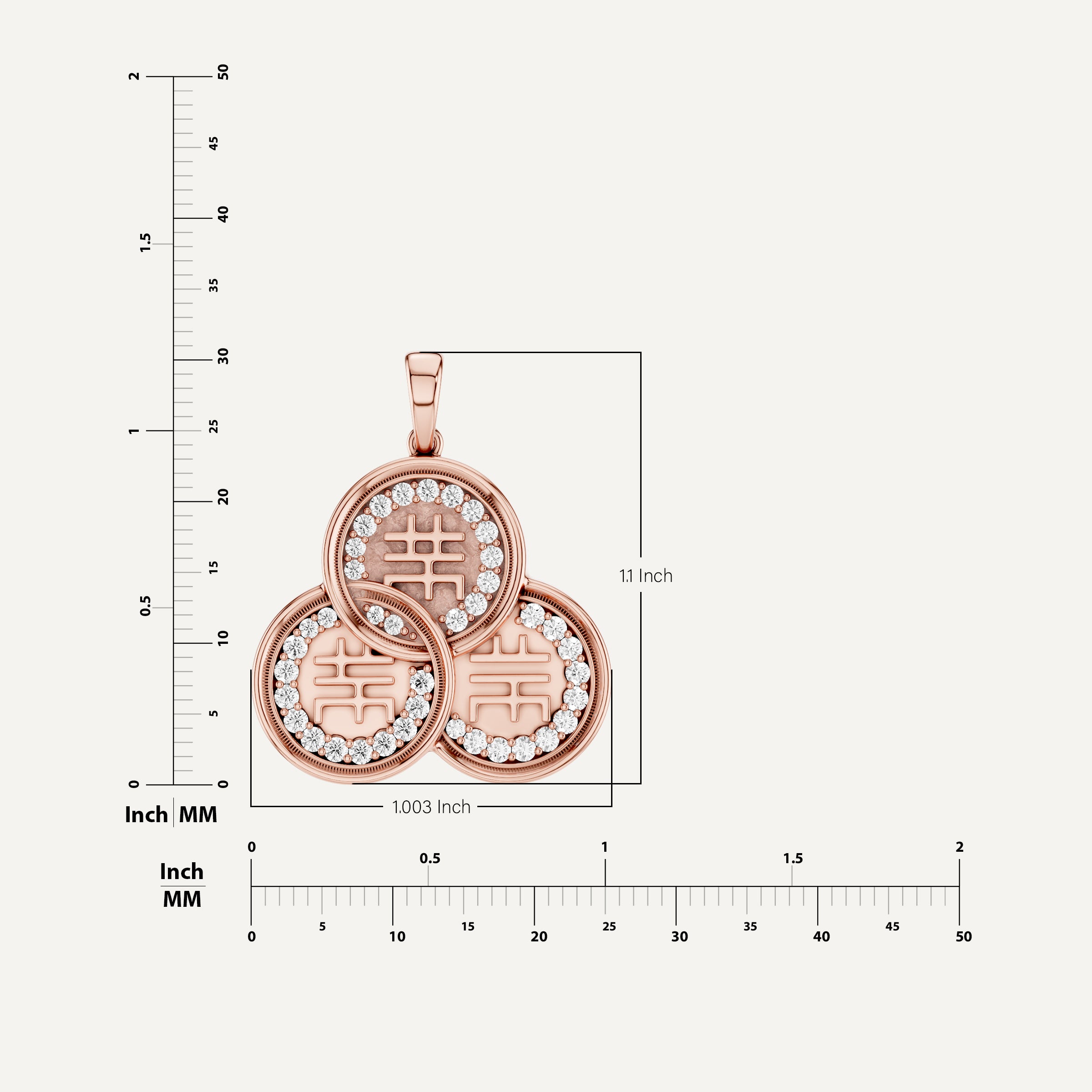 Chiclove, Feng Shui Pendant in 14K Rose Gold