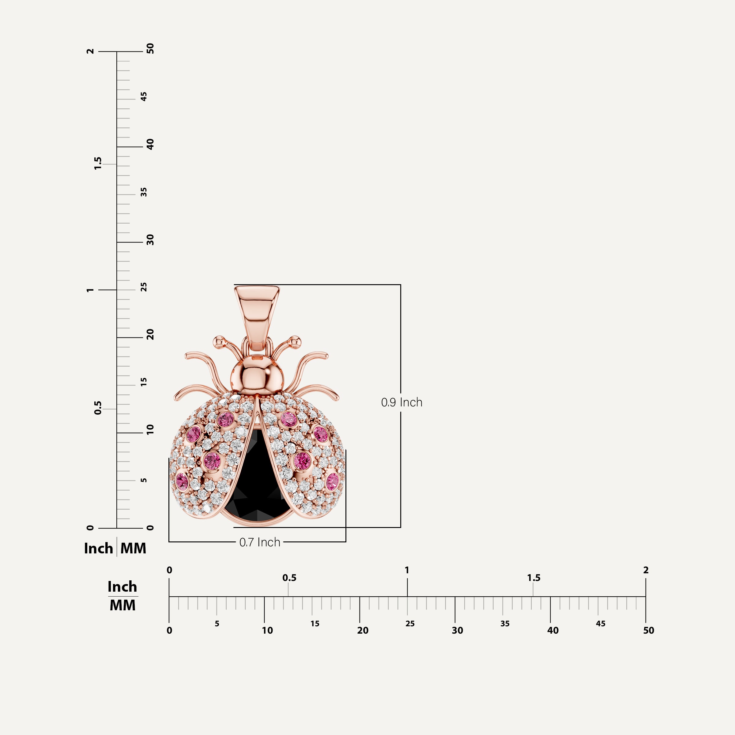 Miss Bug, Bug Pendant in 14K Rose Gold