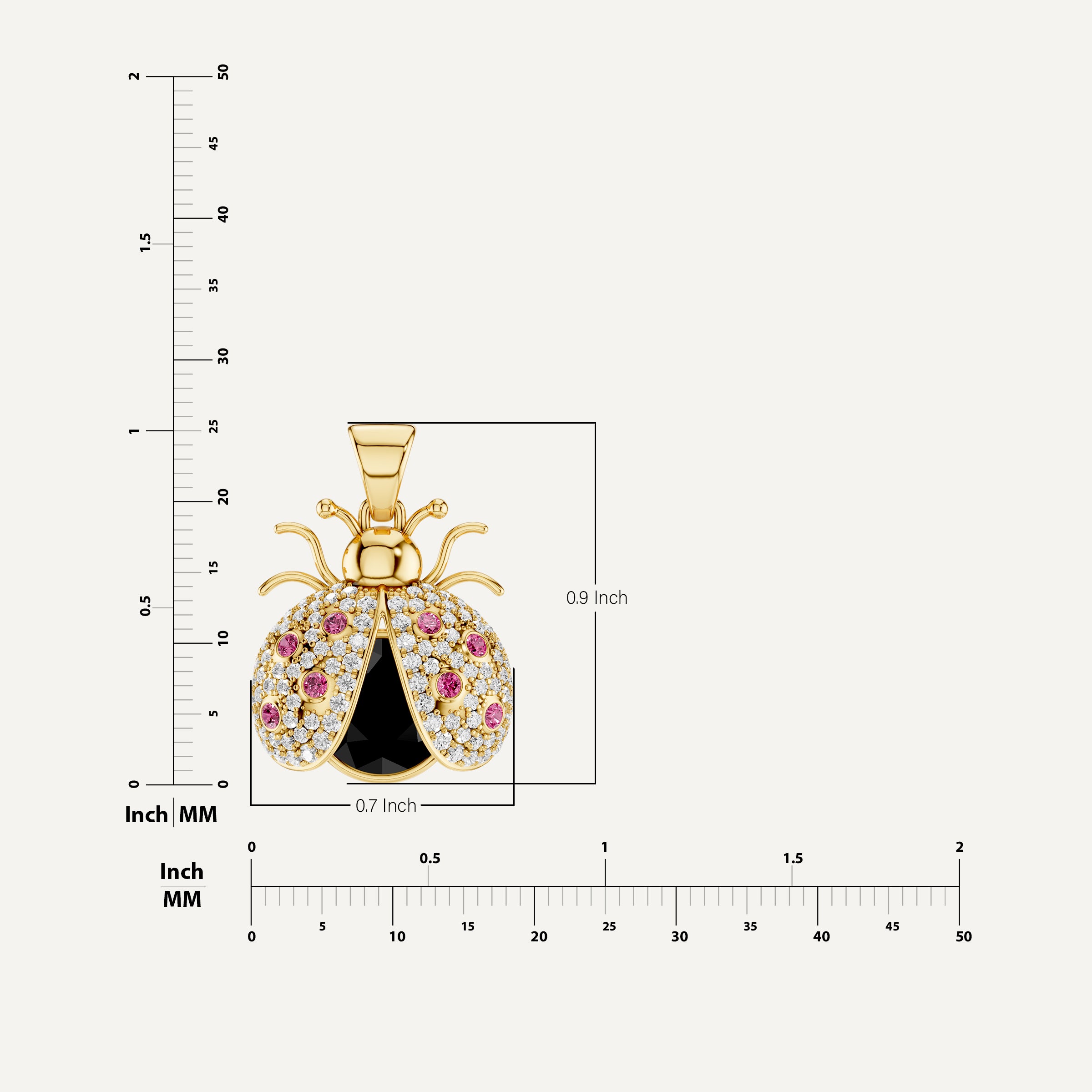 Miss Bug, Bug Pendant in 14K Yellow Gold