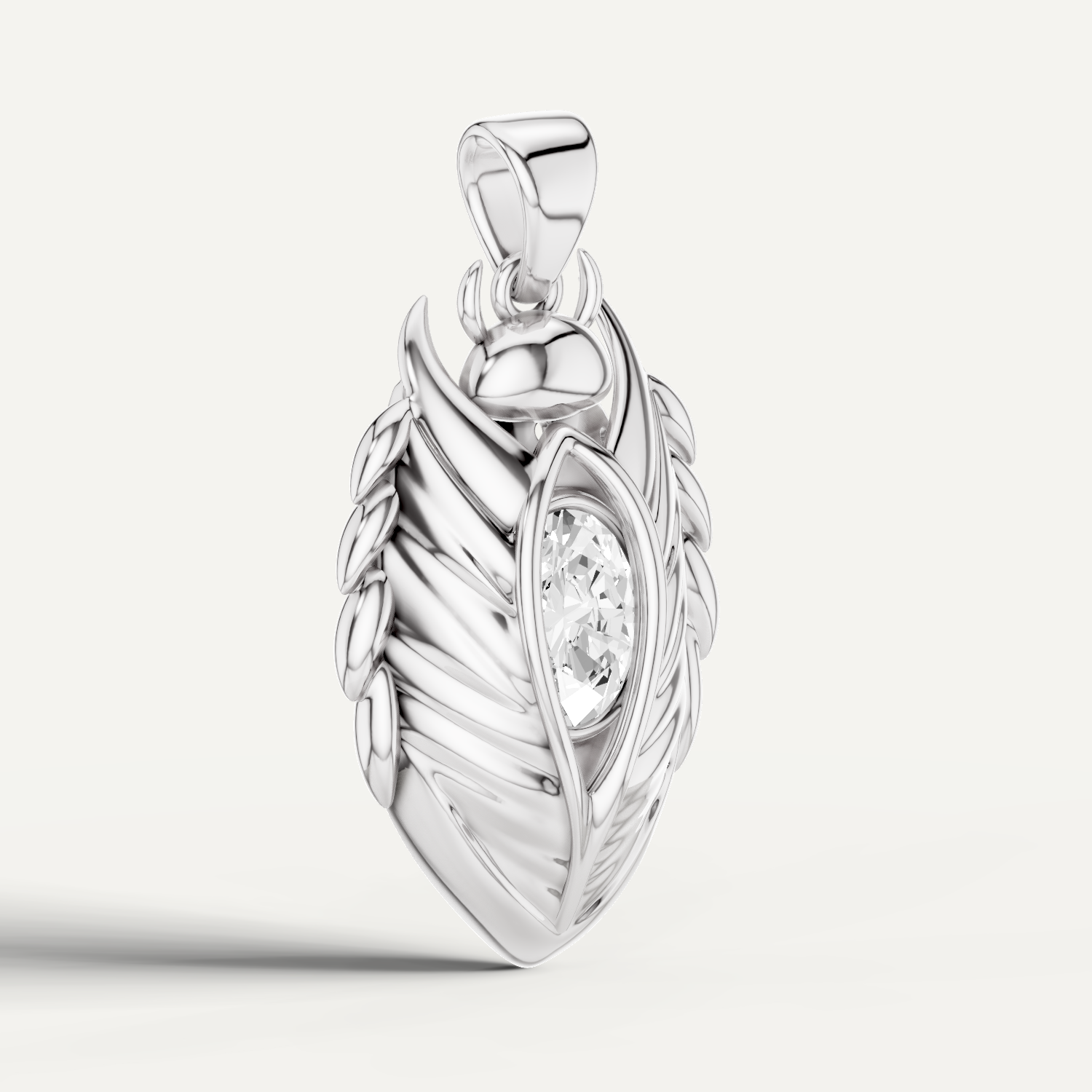 Scarabyne, Scarab Pendant in 18K White Gold