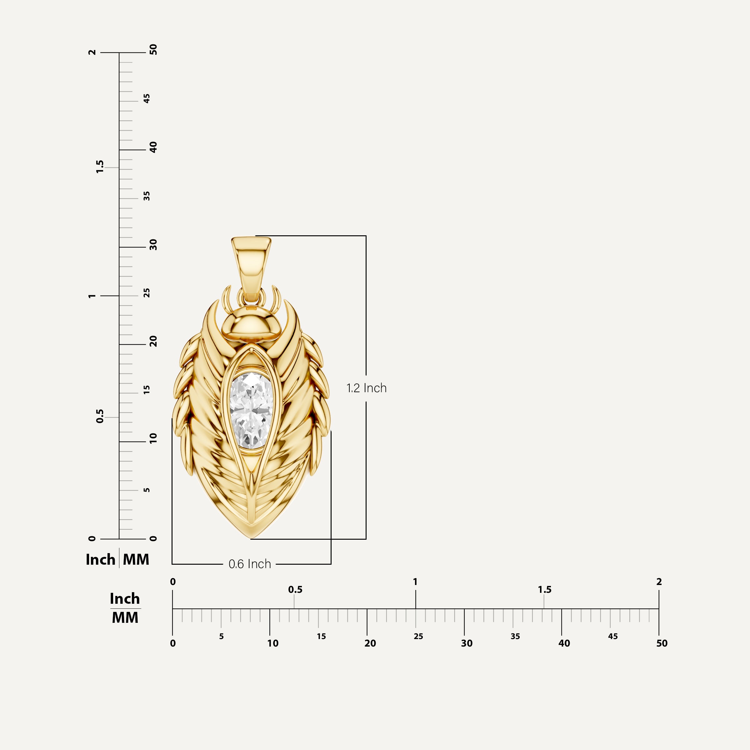 Scarabyne, Scarab Pendant in 18K Yellow Gold
