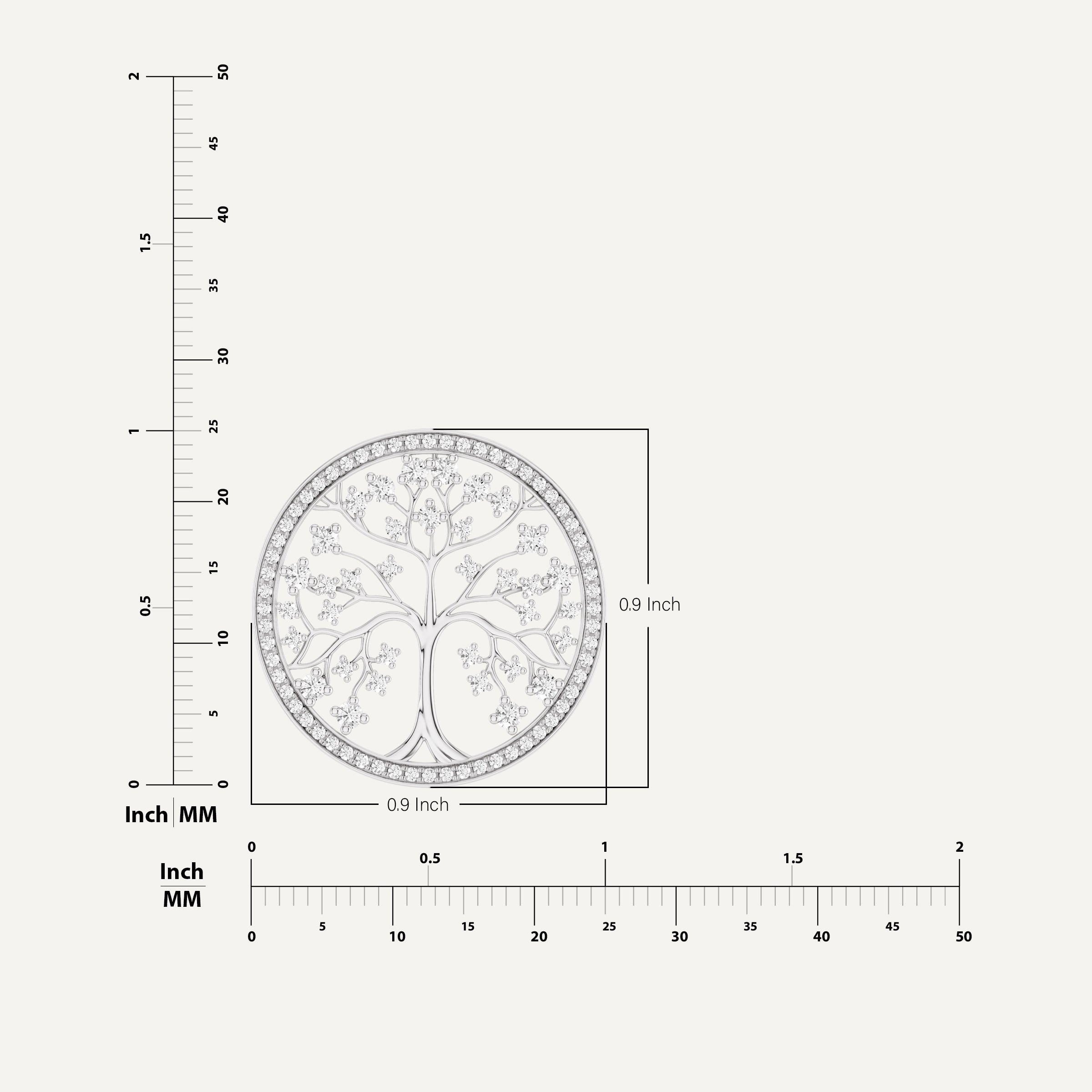 Arbora, Tree of Life Pendant in 18K White Gold