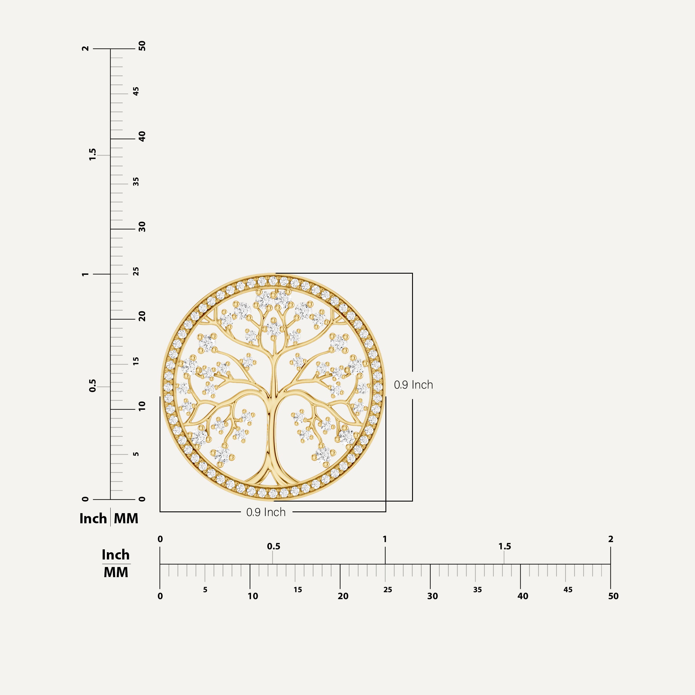 Arbora, Tree of Life Pendant in 18K Yellow Gold