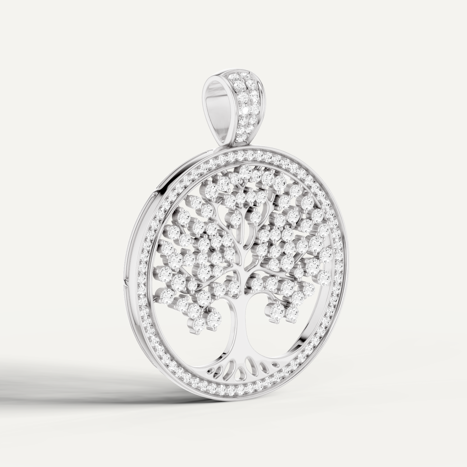 Vita, Tree of Life Pendant in 18K White Gold