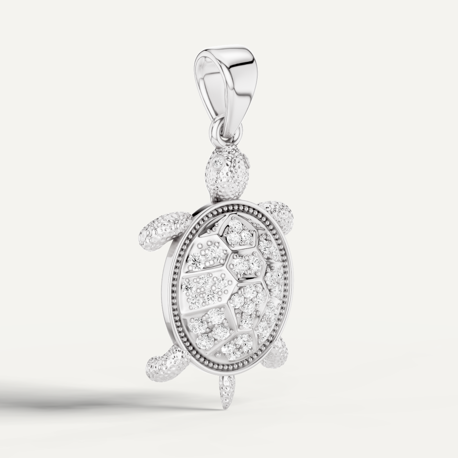 Sea Trot, Turtle Pendant in 18K White Gold