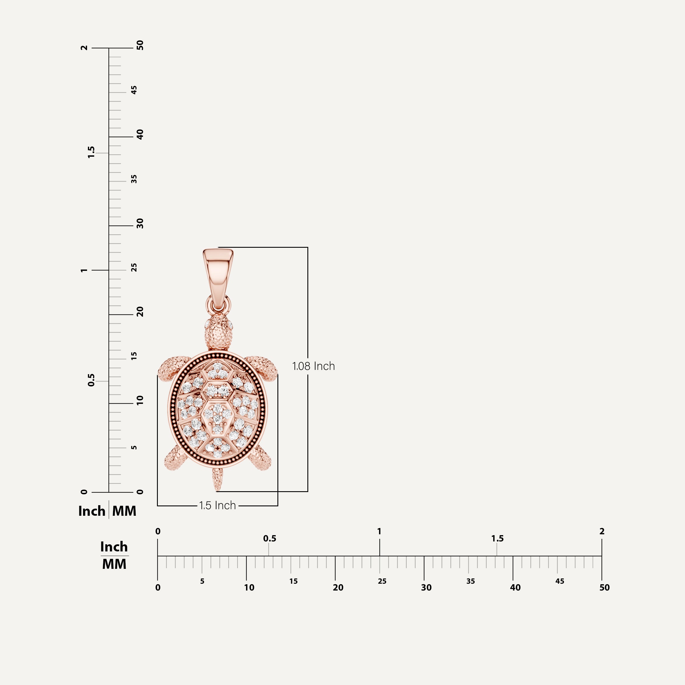 Sea Trot, Turtle Pendant in 18K Rose Gold